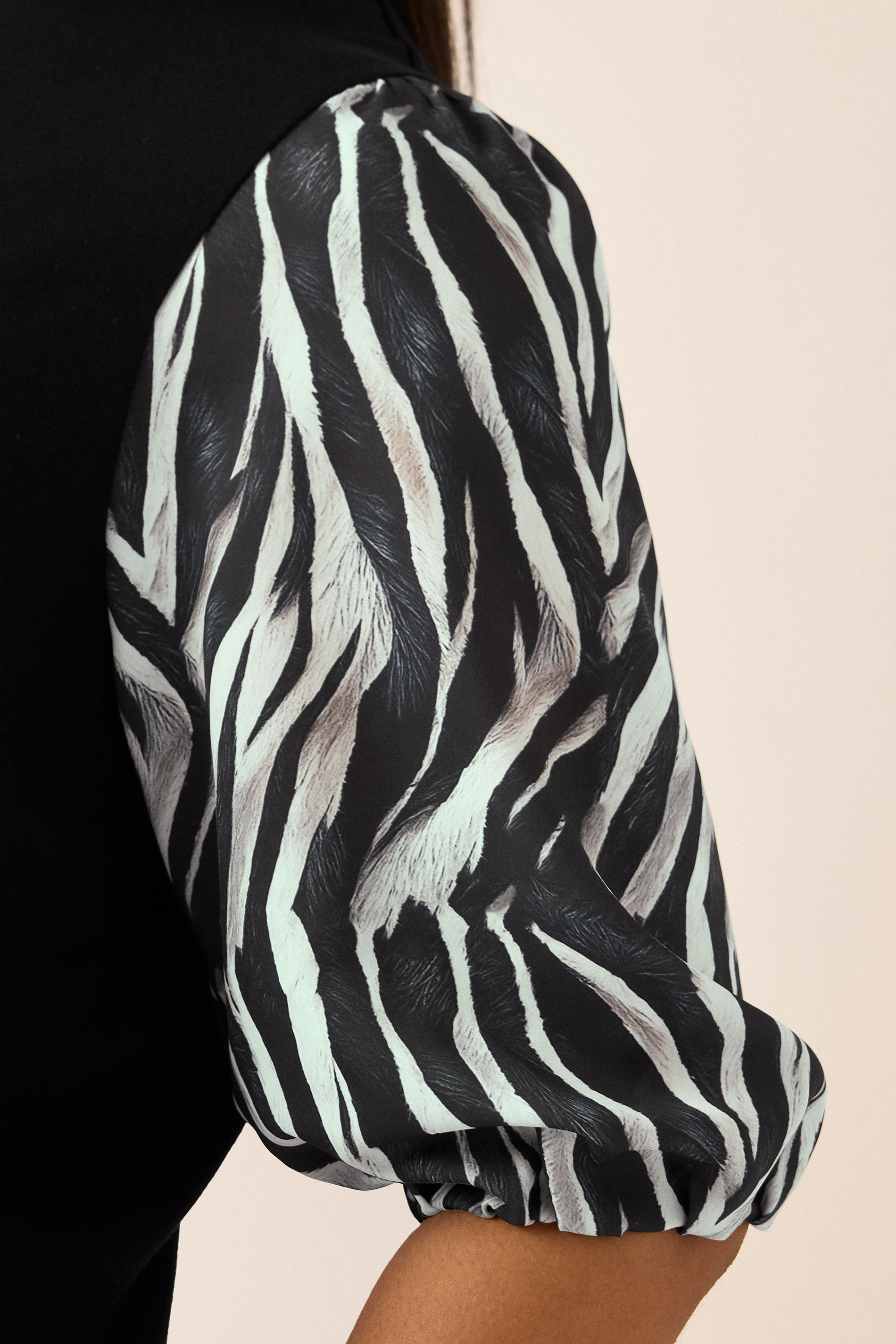 YOURS Plus Size Black Zebra Print Sleeve Top | Yours Clothing 4