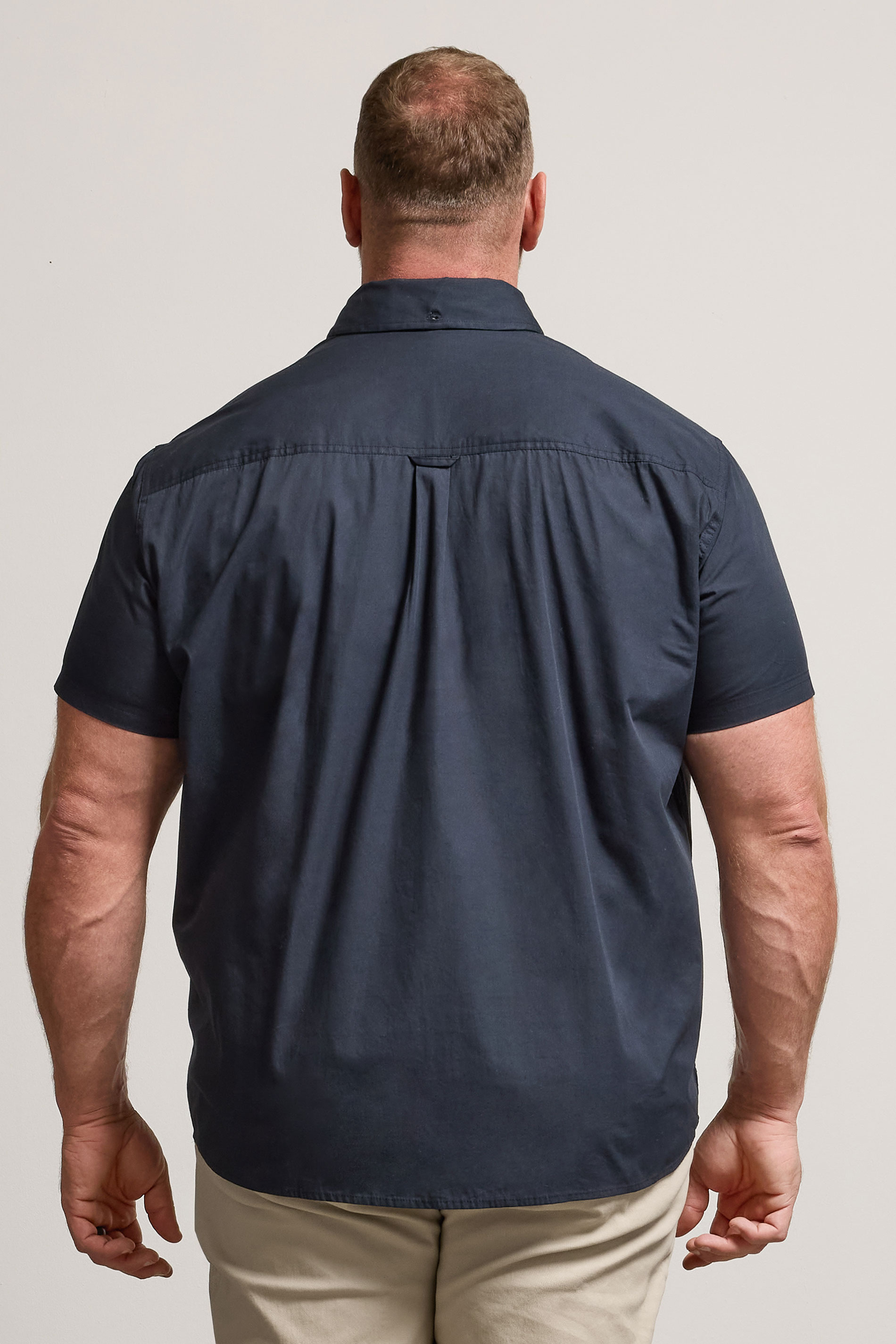 BadRhino Big & Tall Navy Poplin Short Sleeve Shirt | BadRhino 2