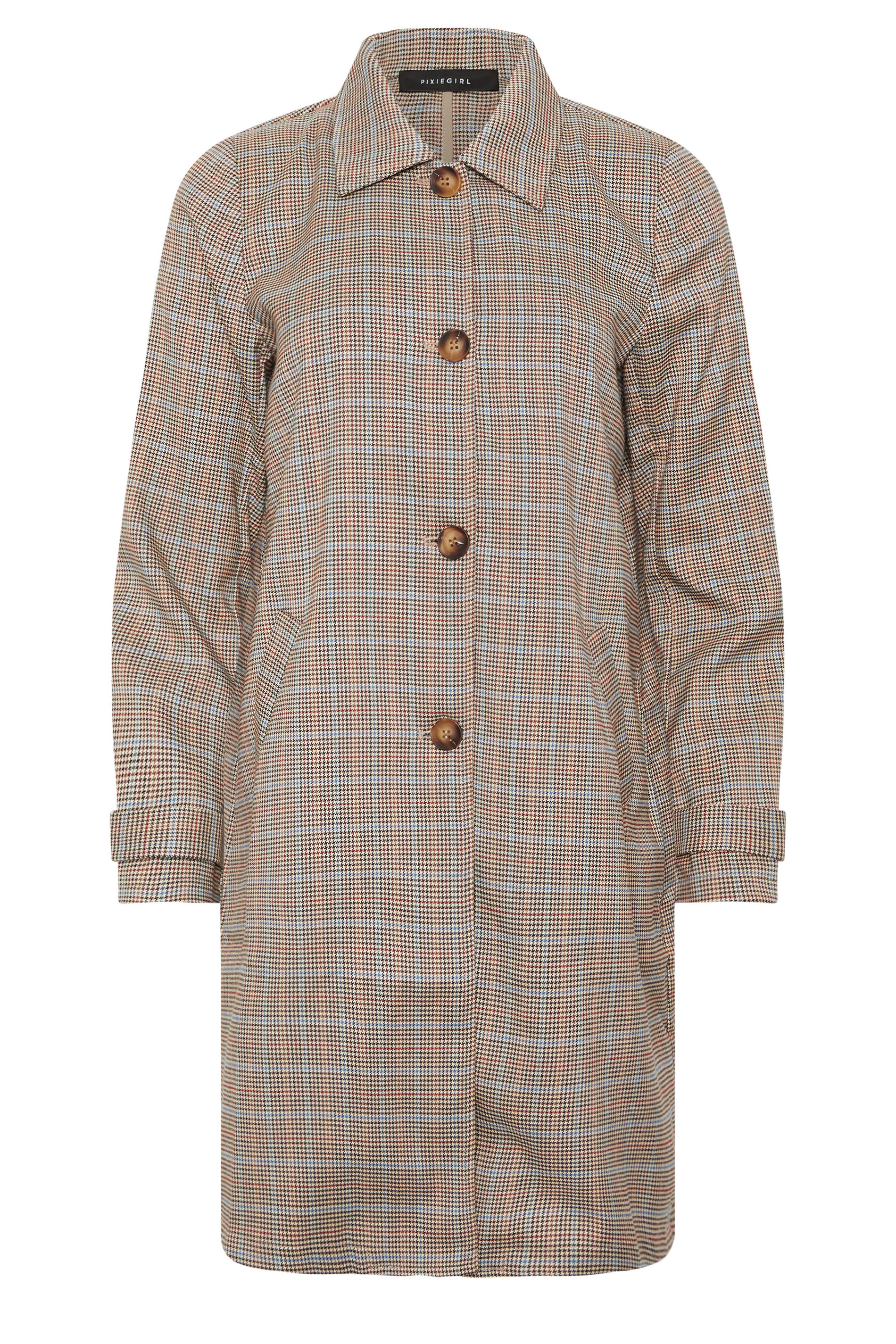 PixieGirl Petite Women's Grey Check Car Coat | PixieGirl 6