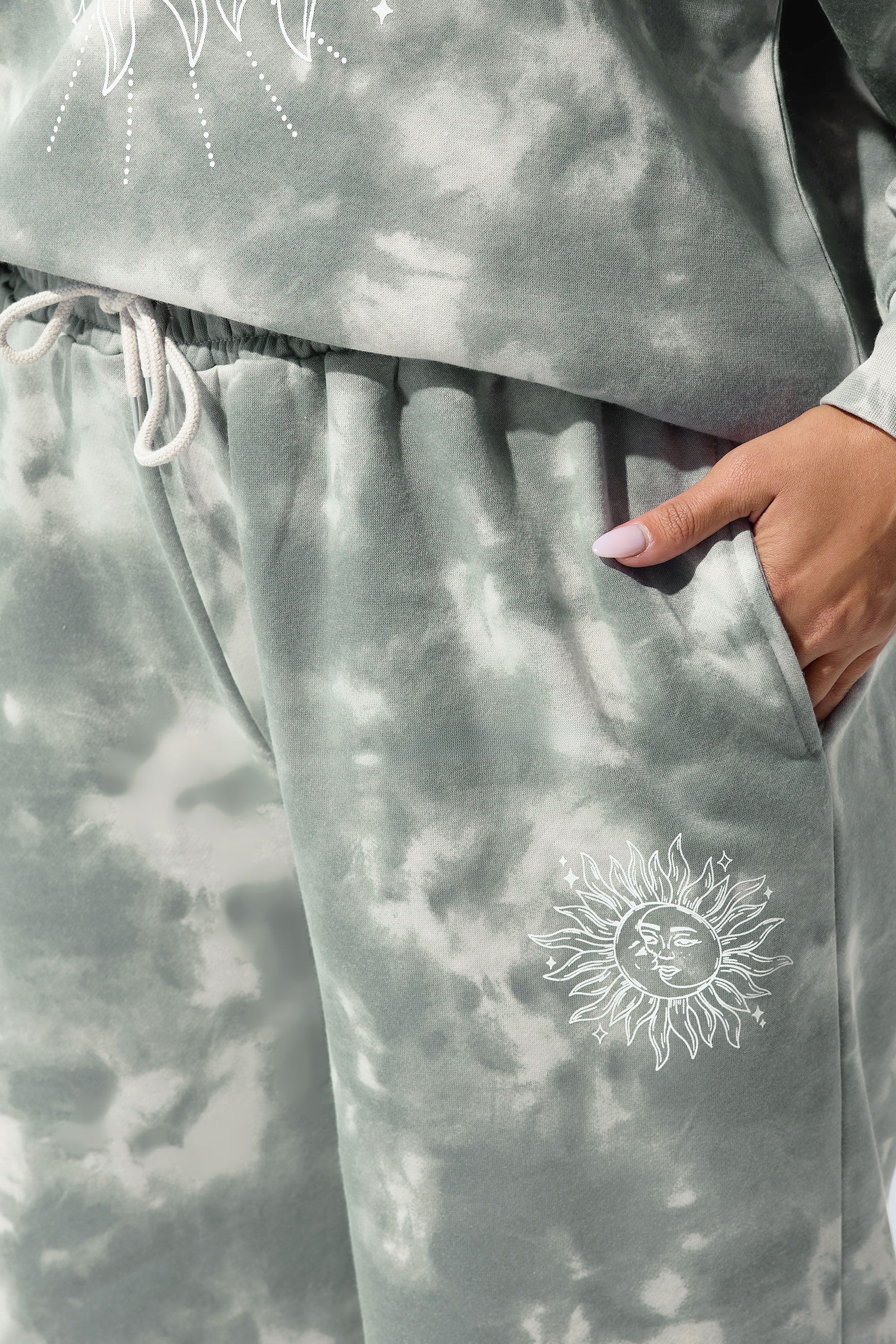 LIMITED COLLECTION Plus Size Grey Graphic Tie Dye Joggers | Yours Clothing 5