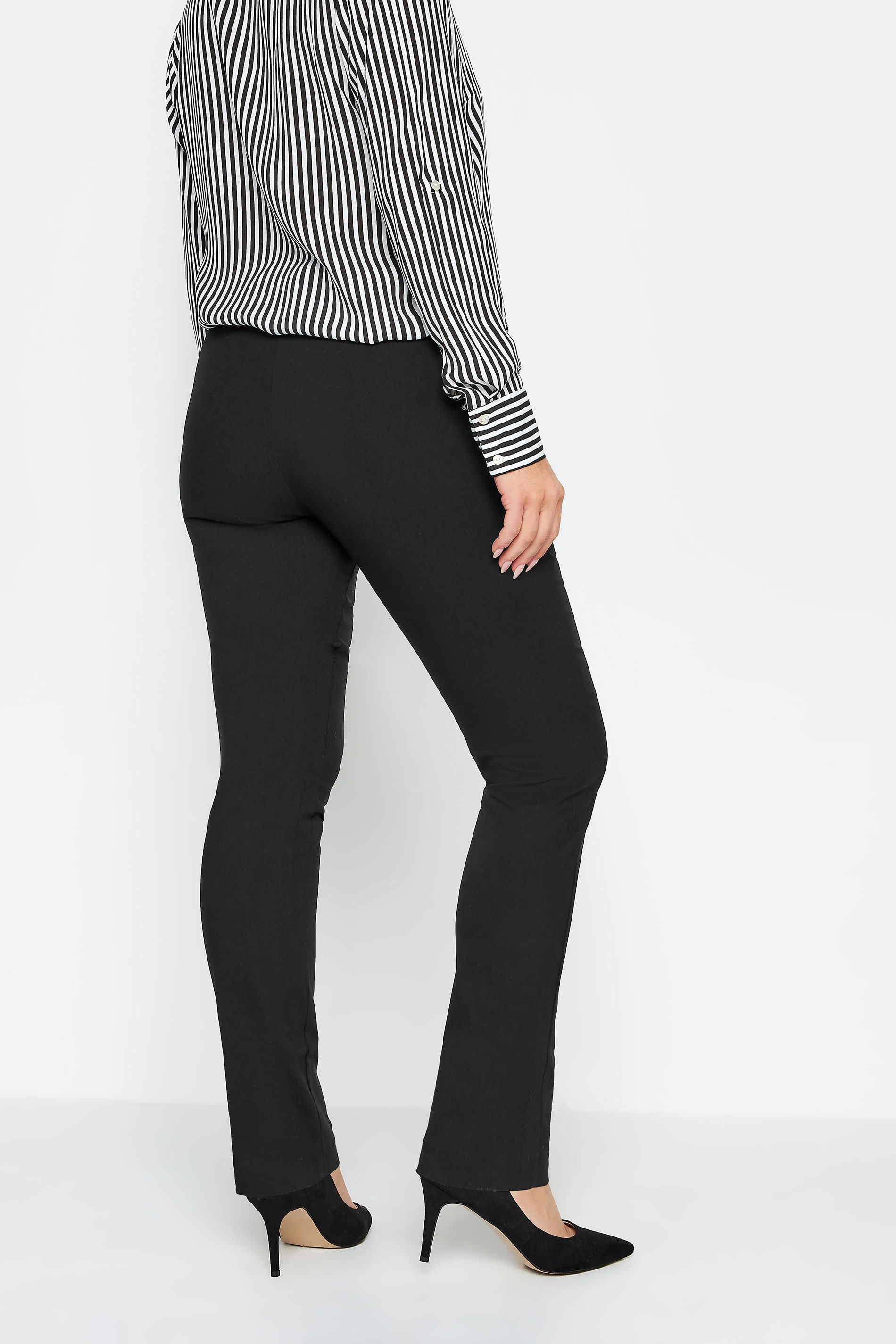 M&Co Black Straight Leg Bengaline Trousers | M&Co  3