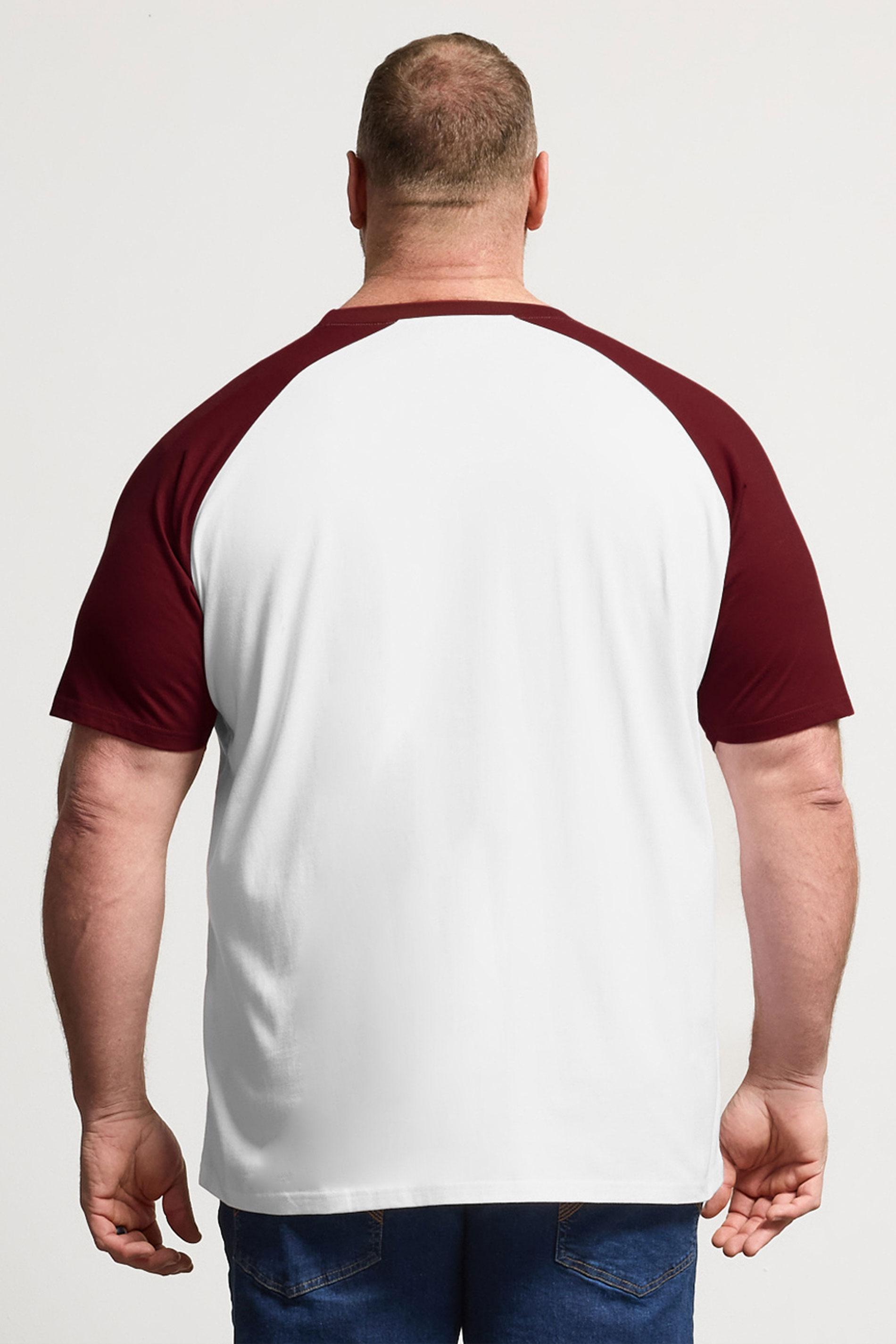 BadRhino Big & Tall Red & White 15 Raglan Football T-Shirt | BadRhino 2