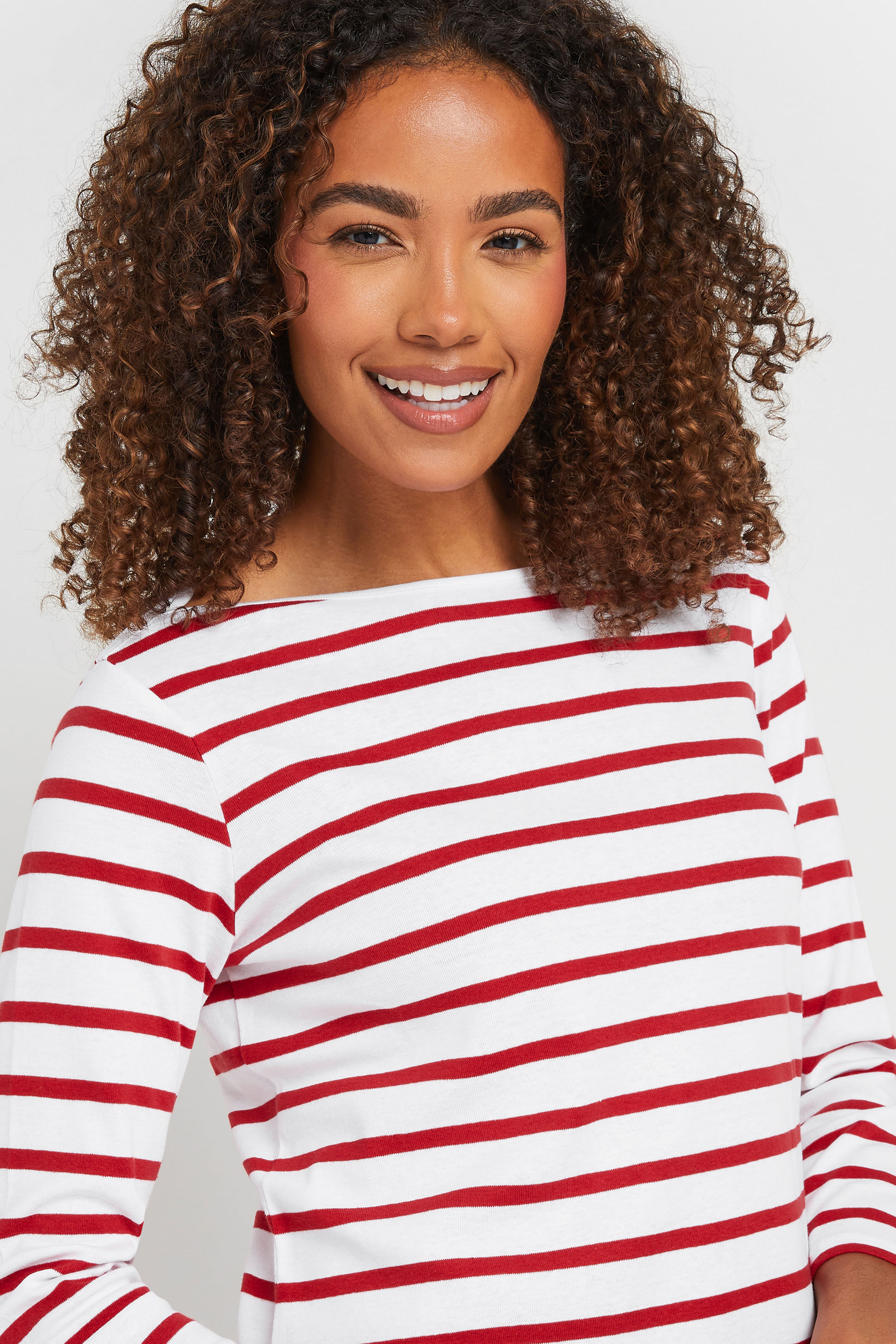 M&Co Red & White Cotton Striped Top | M&Co 4