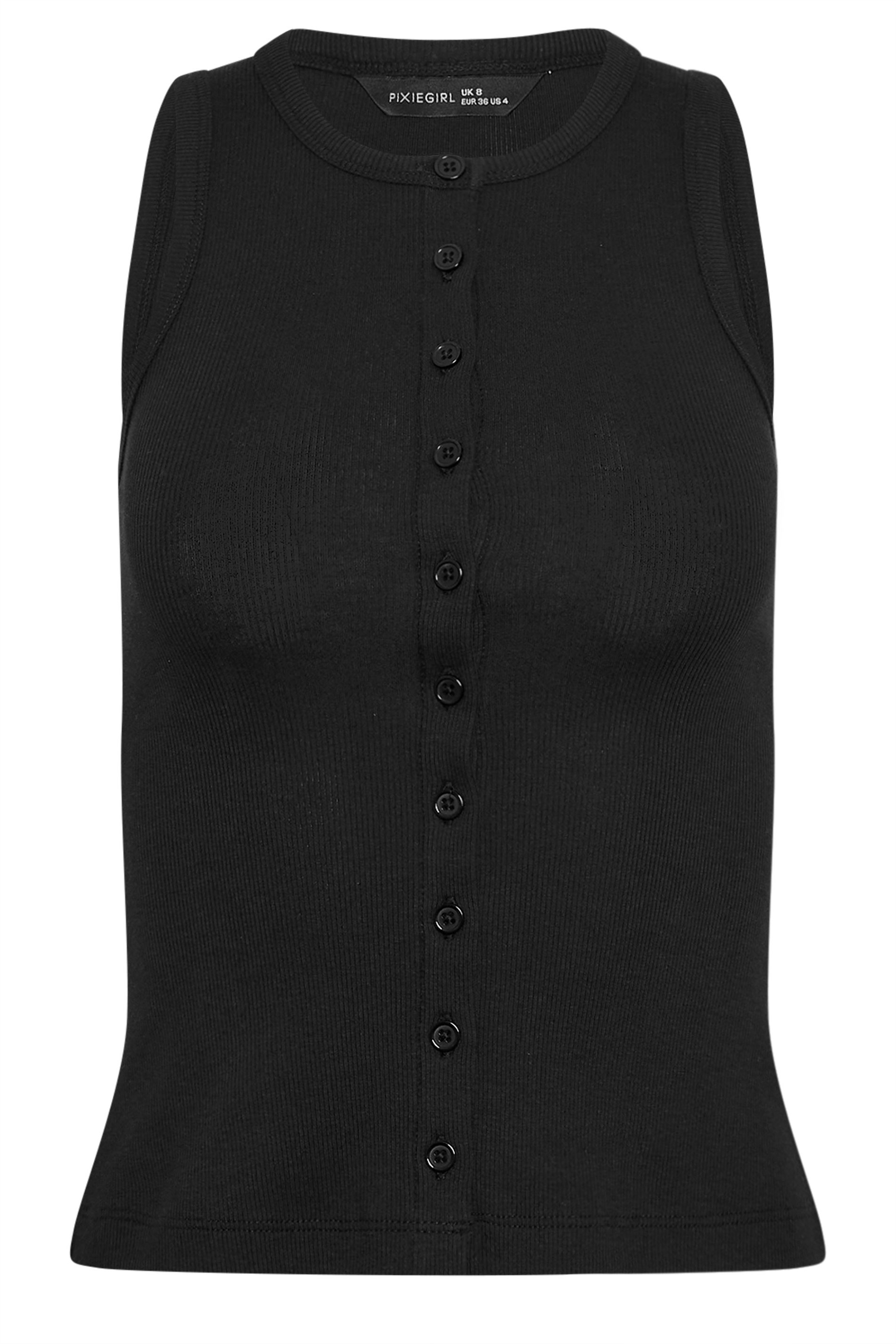 PixieGirl Petite 2 PACK Women's White & Black Ribbed Cotton Vest Top | PixieGirl 8