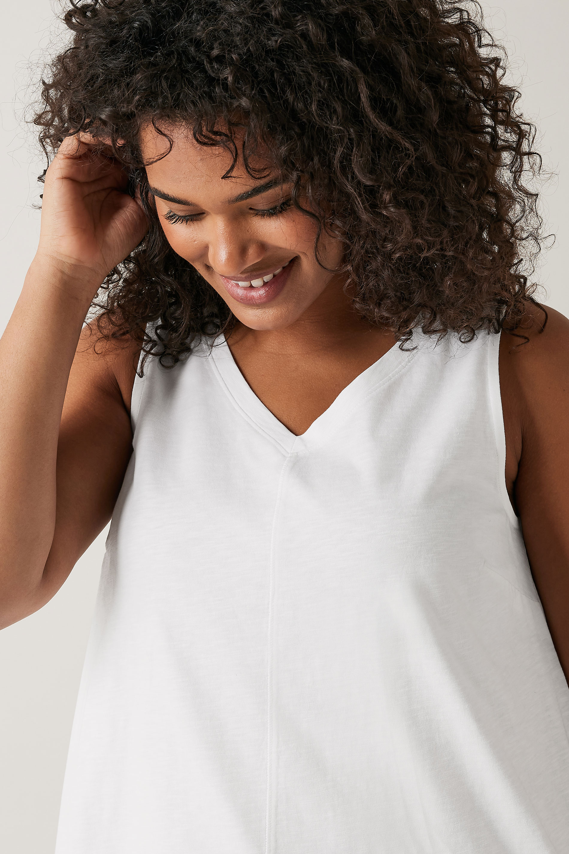 EVANS Plus Size White Premium Cotton Vest Top | Evans 5