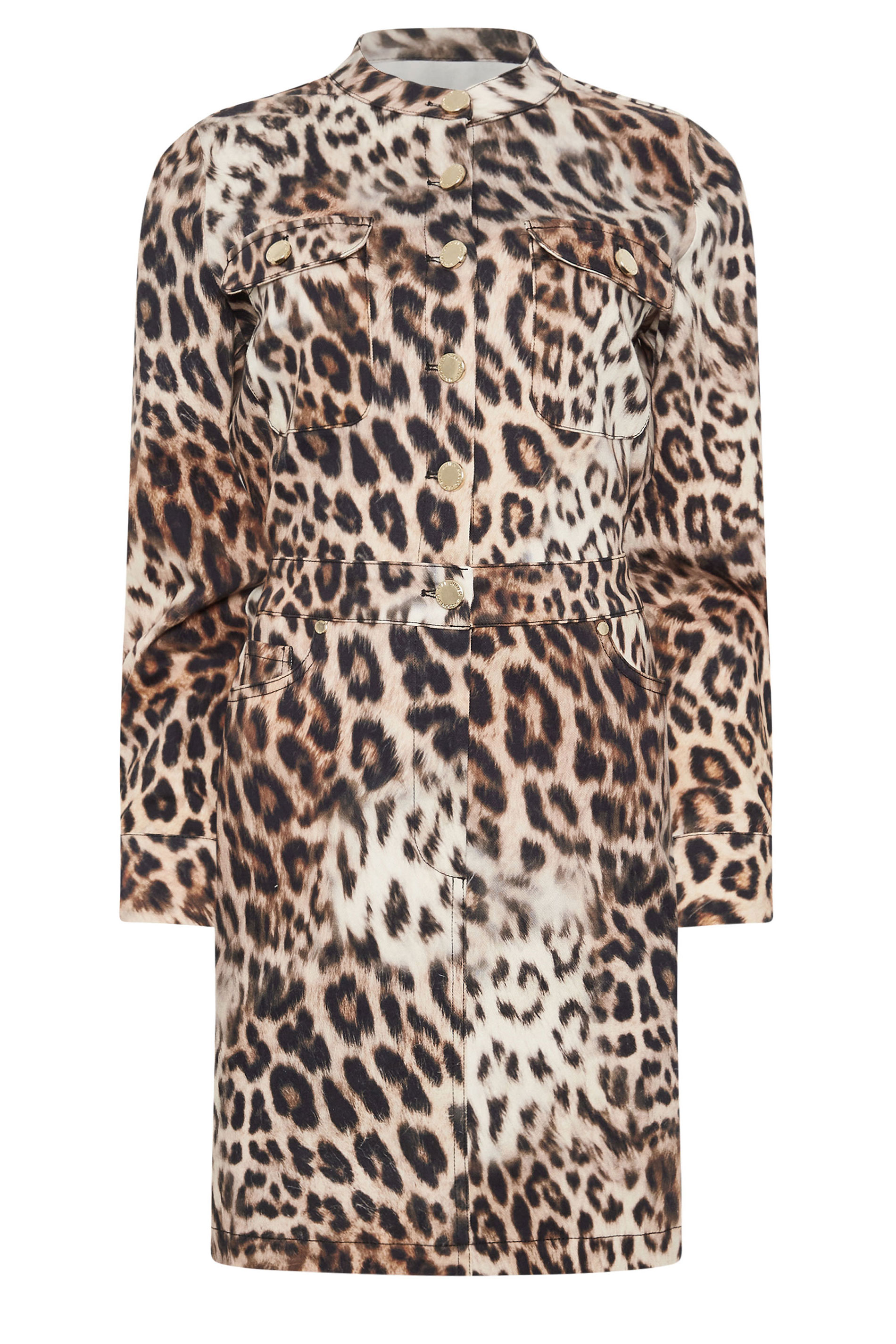 STAR Beige Brown Denim Leopard Print Dress | StarByJM 7