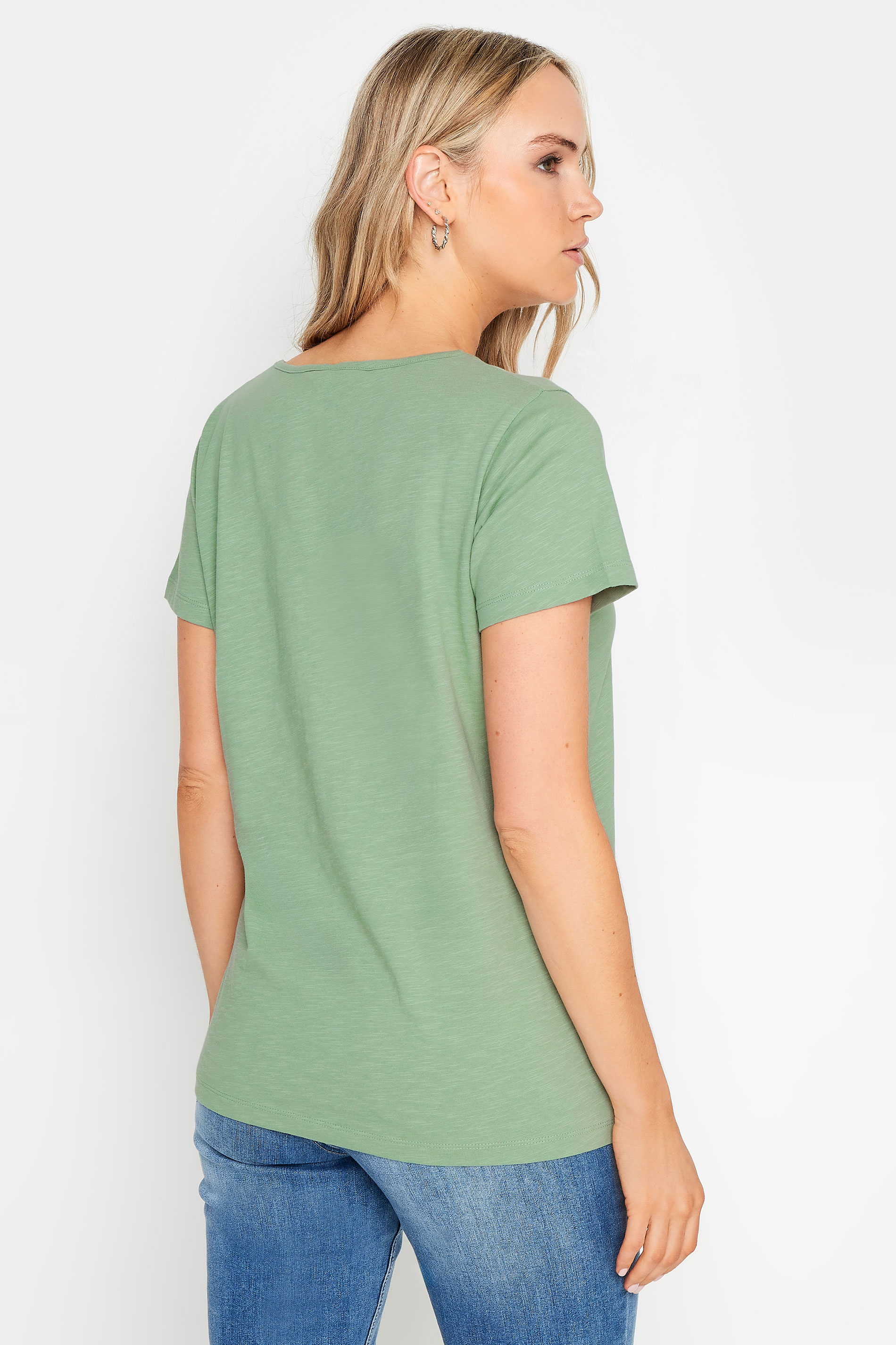 LTS Tall 2 PACK Green & Grey Stripe Cotton T-Shirt | Long Tall Sally 5
