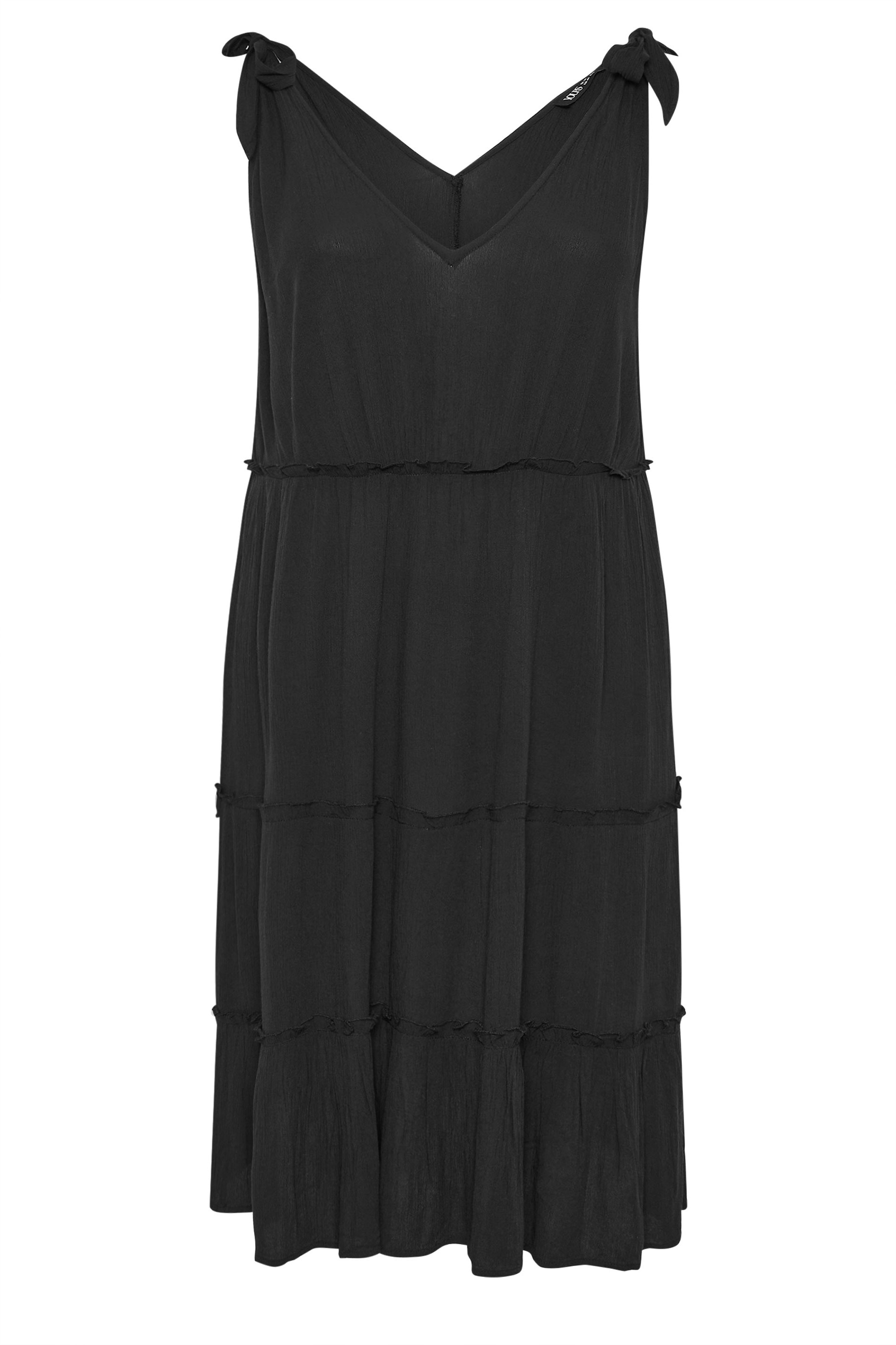 YOURS Plus Size Black Tiered Throw On Dress | Yours Clothing 5