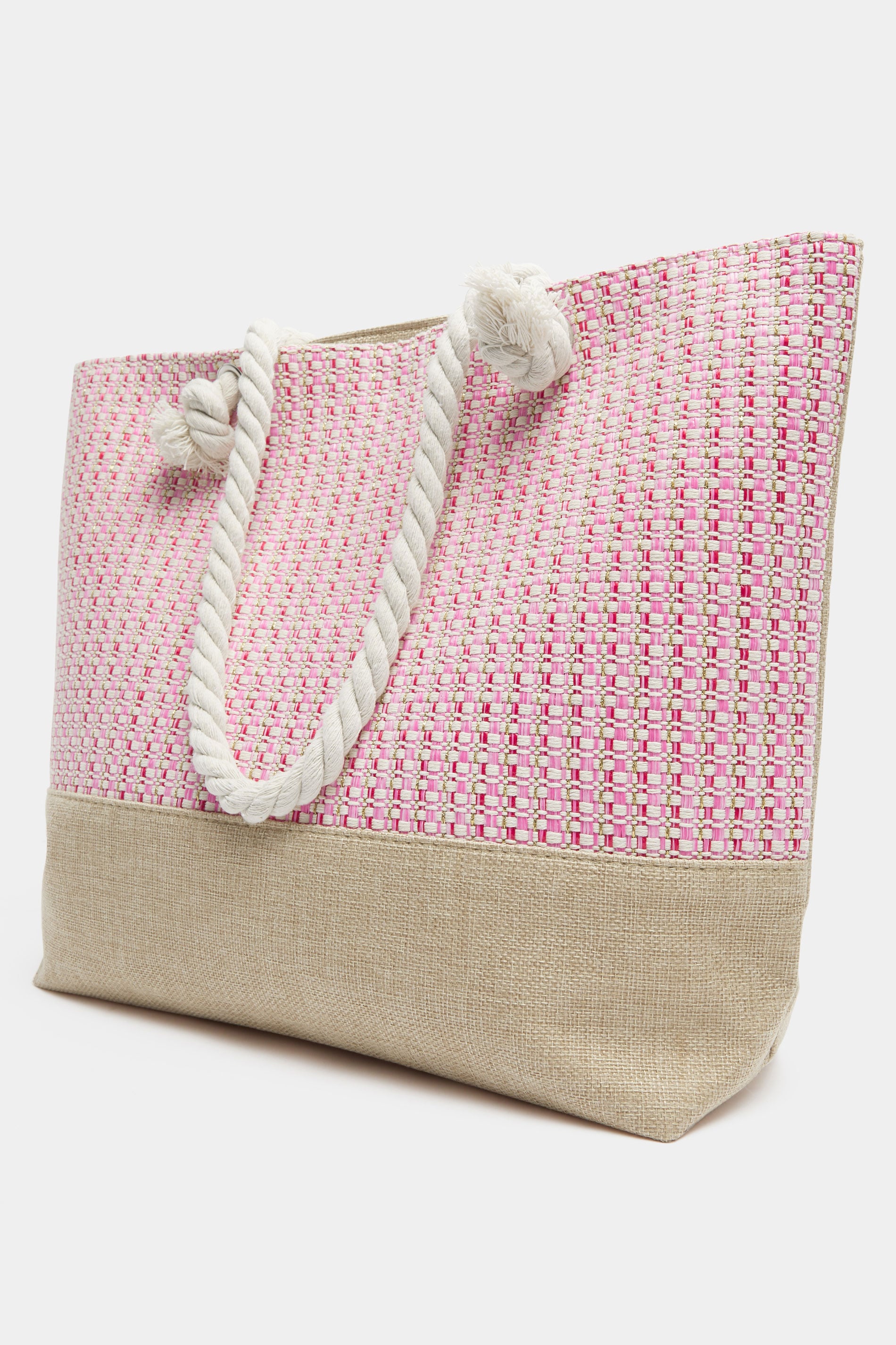Pink Tweed Look Tote Bag | Yours Clothing 2