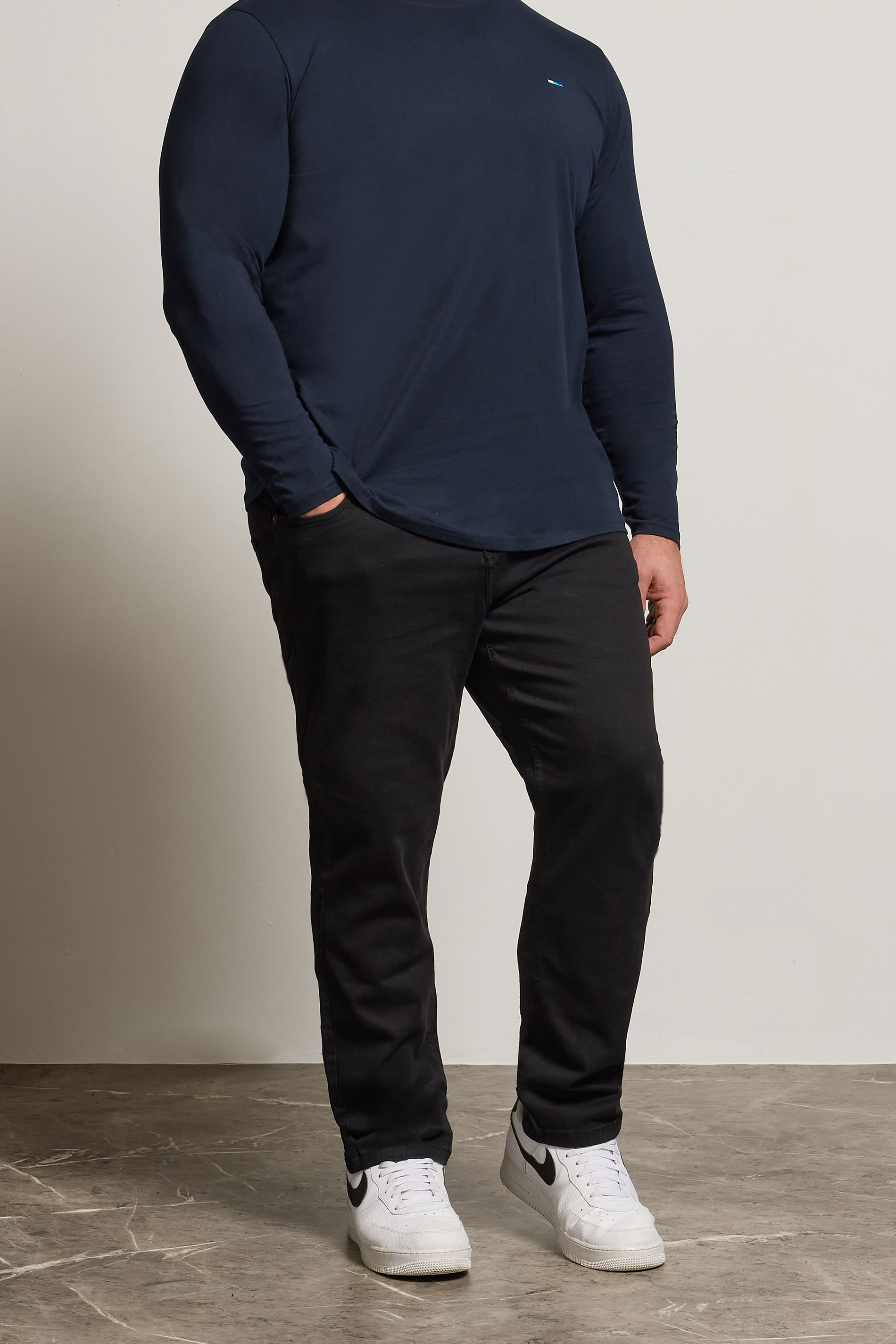 BadRhino Big & Tall Black Straight Leg Stretch Jeans | BadRhino 3