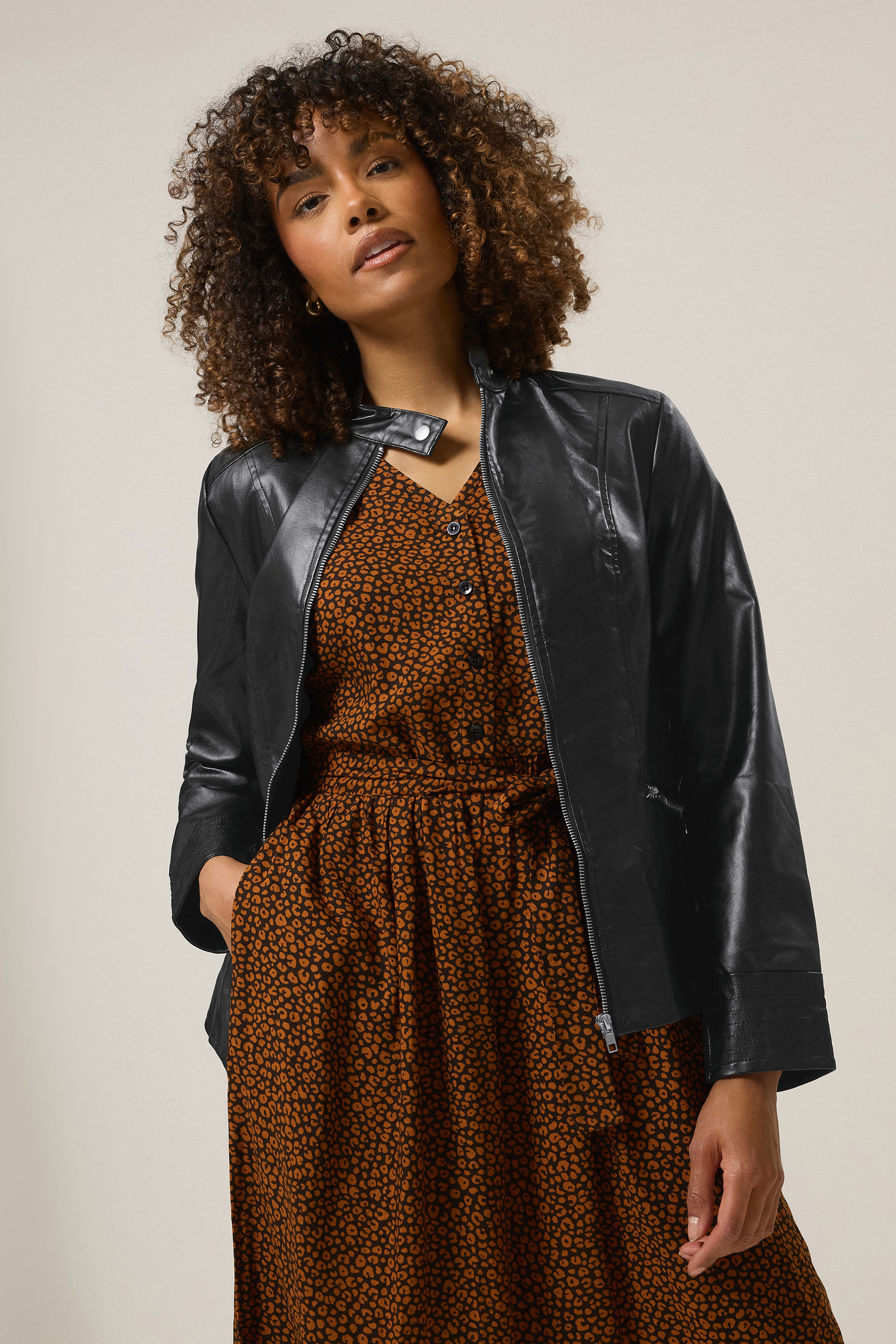 M&Co Black Faux Leather Jacket | M&Co  3