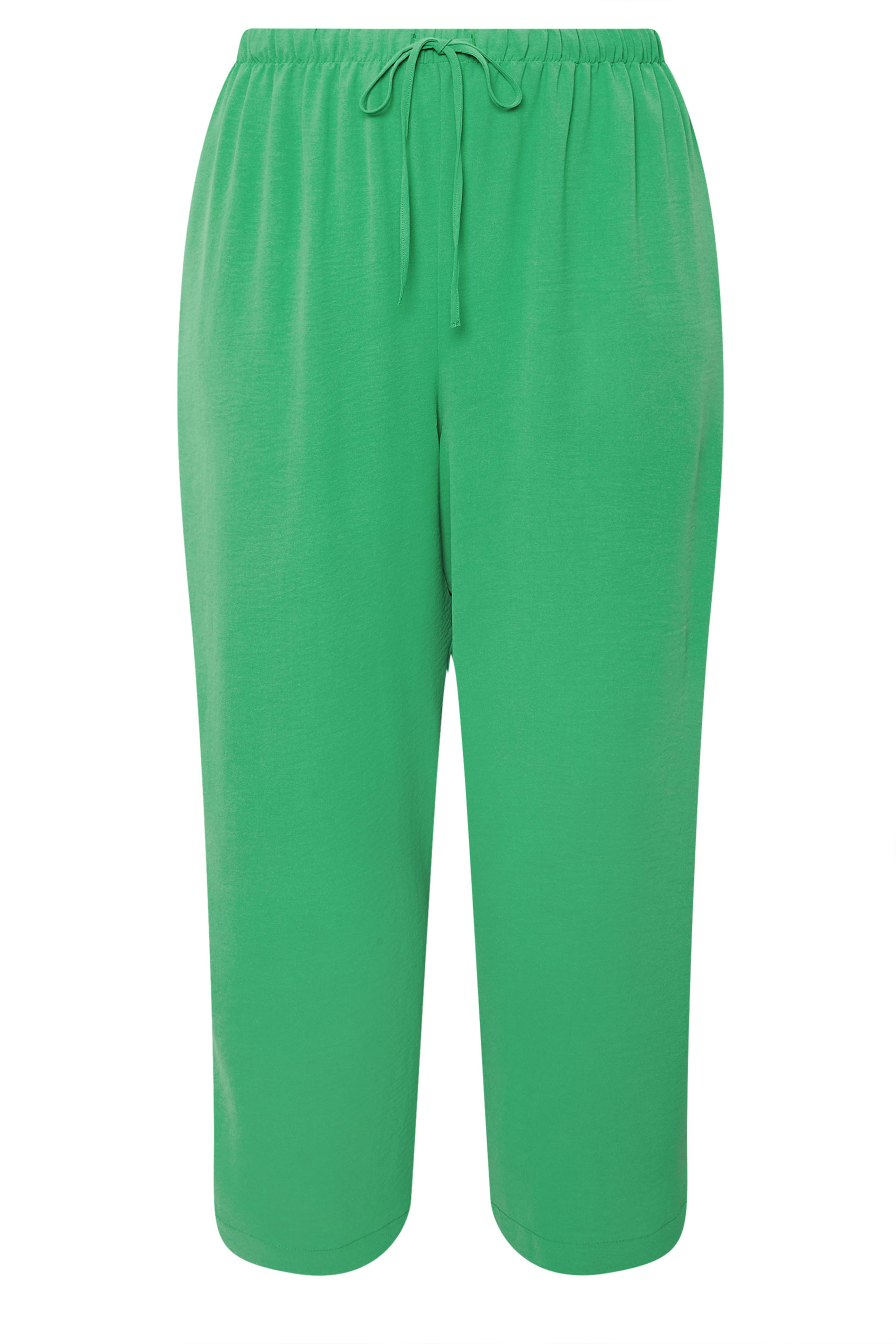 YOURS Plus Size Green Tie Waist Wide Leg Trousers | Yours Clothing 5