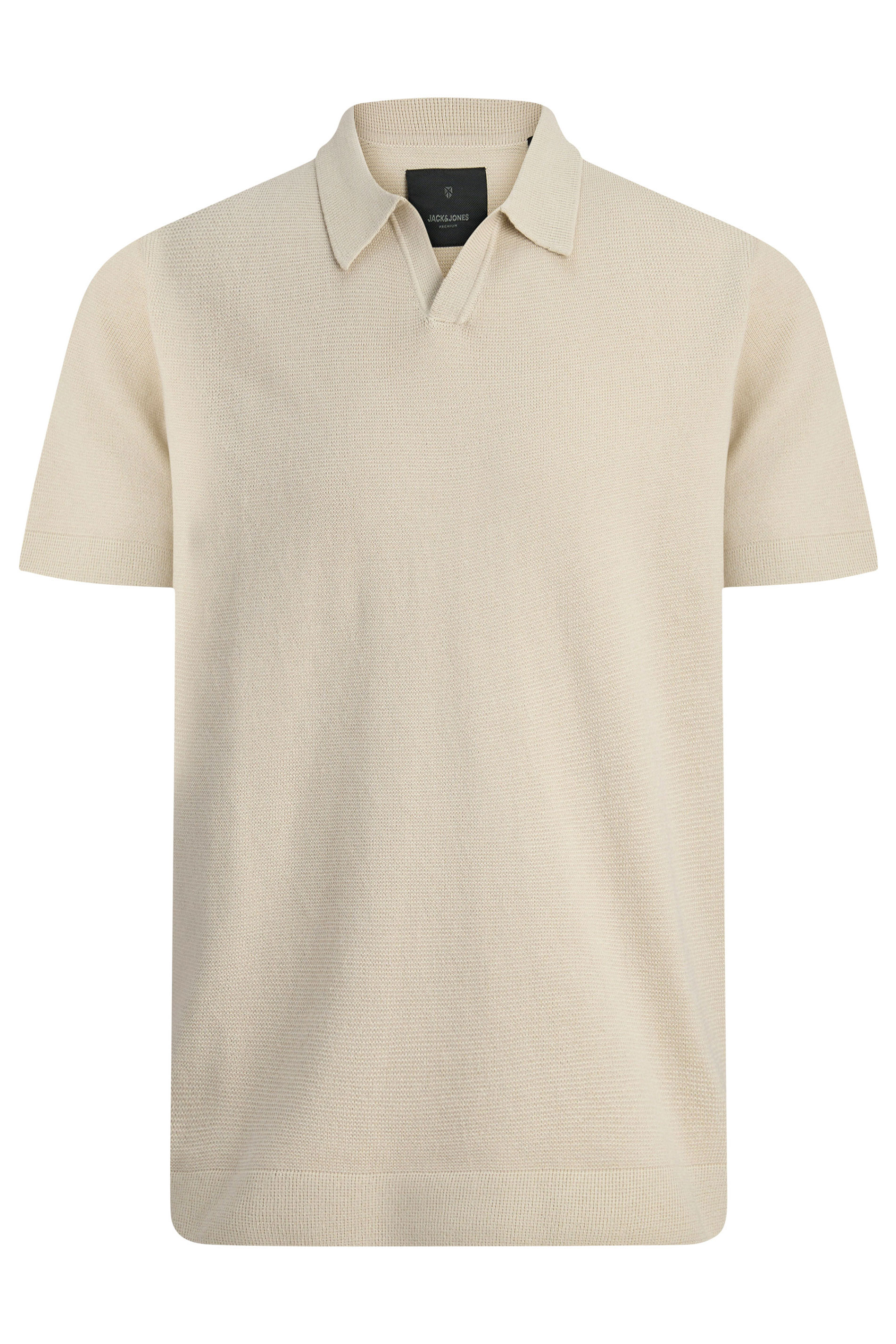 JACK & JONES Big & Tall Stone Brown Knitted Polo | BadRhino 2