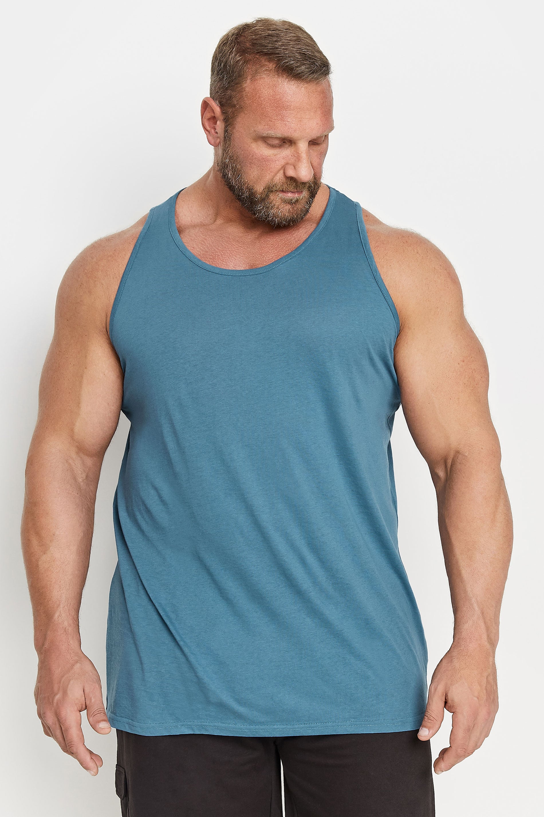 D555 Big & Tall Teal Blue Muscle Vest | BadRhino 3