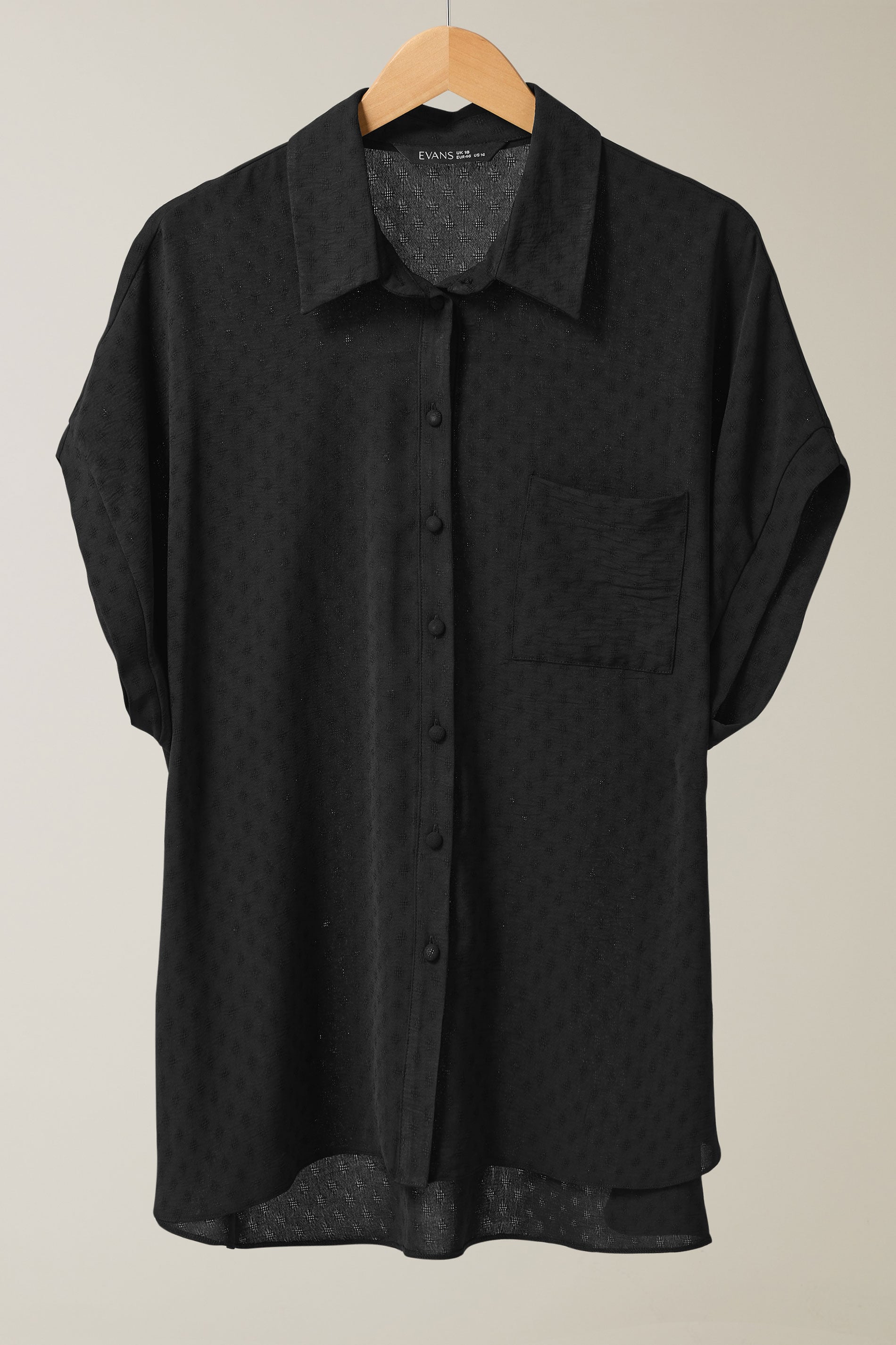 EVANS Plus Size Black Grown-On Sleeve Blouse | Evans 5