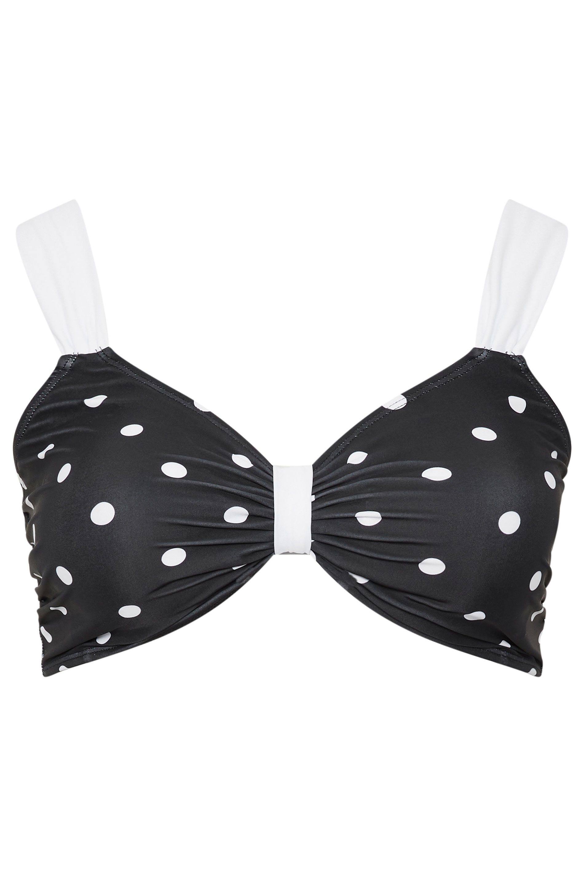 YOURS Plus Size Black Polka Dot Bikini Top | Yours Clothing 5