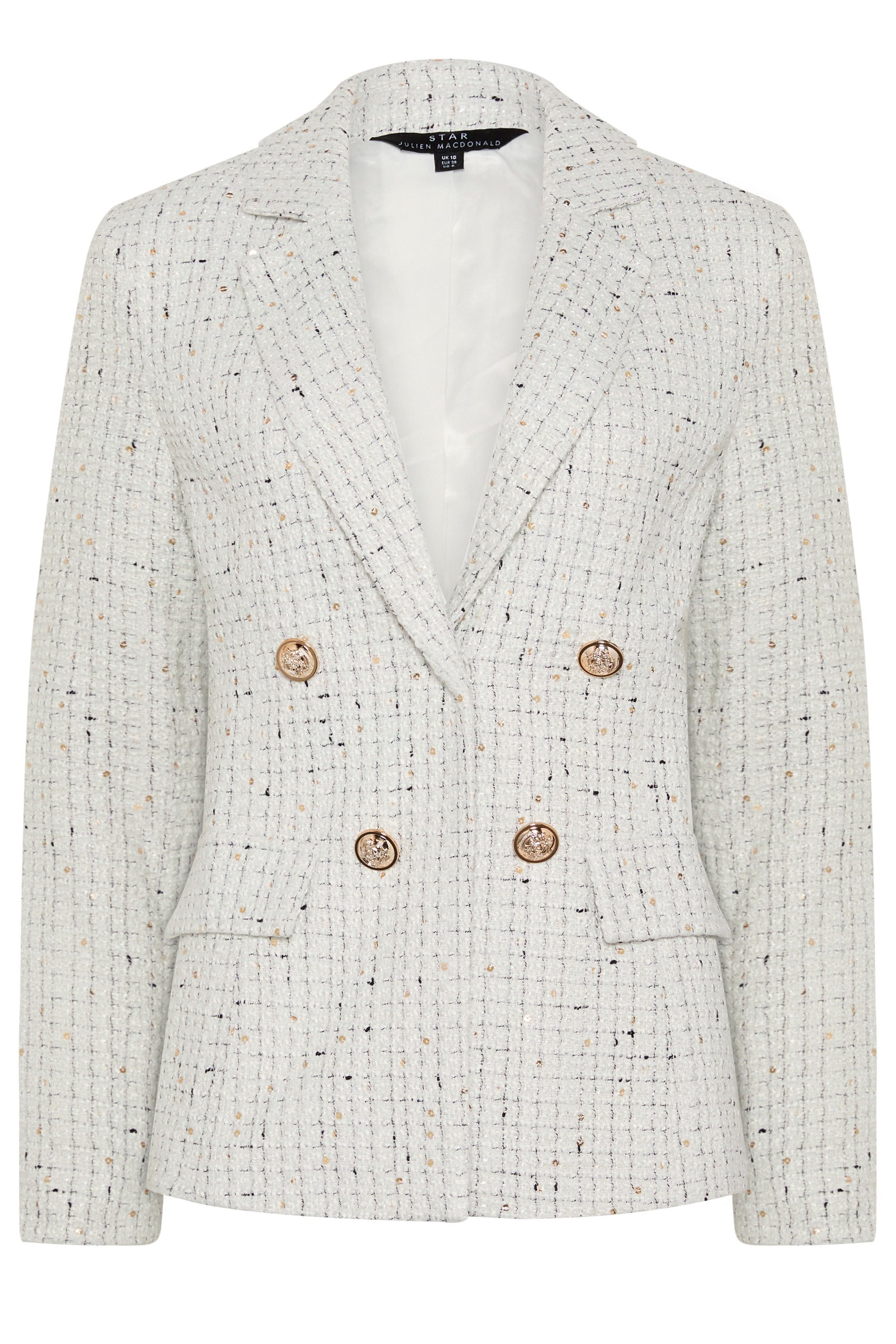 STAR White Boucle Checked Blazer | StarByJM 5