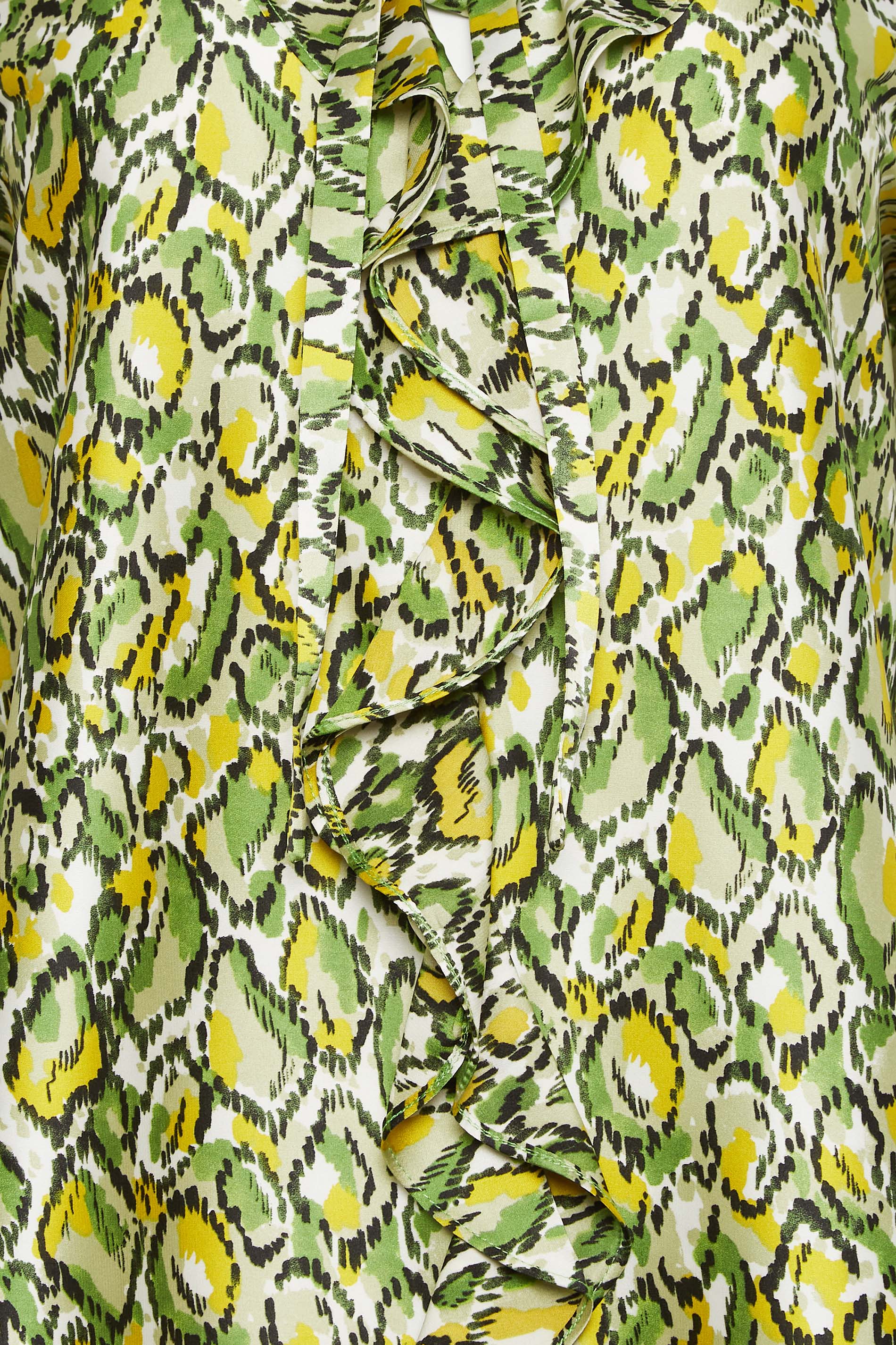 M&Co Green Snake Print Tie Neck Blouse | M&Co 5