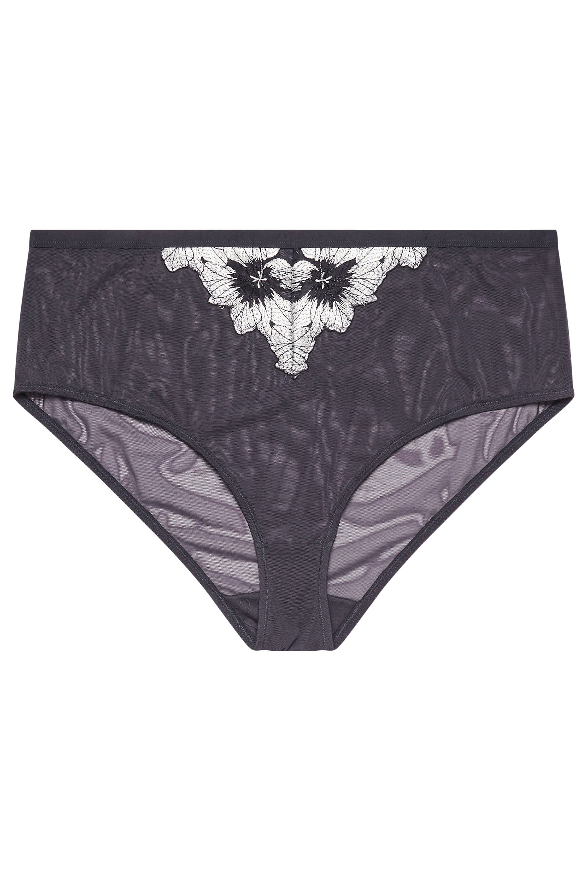 YOURS Plus Size Purple Floral Lace Mesh Full Briefs | Yours Clothing 5
