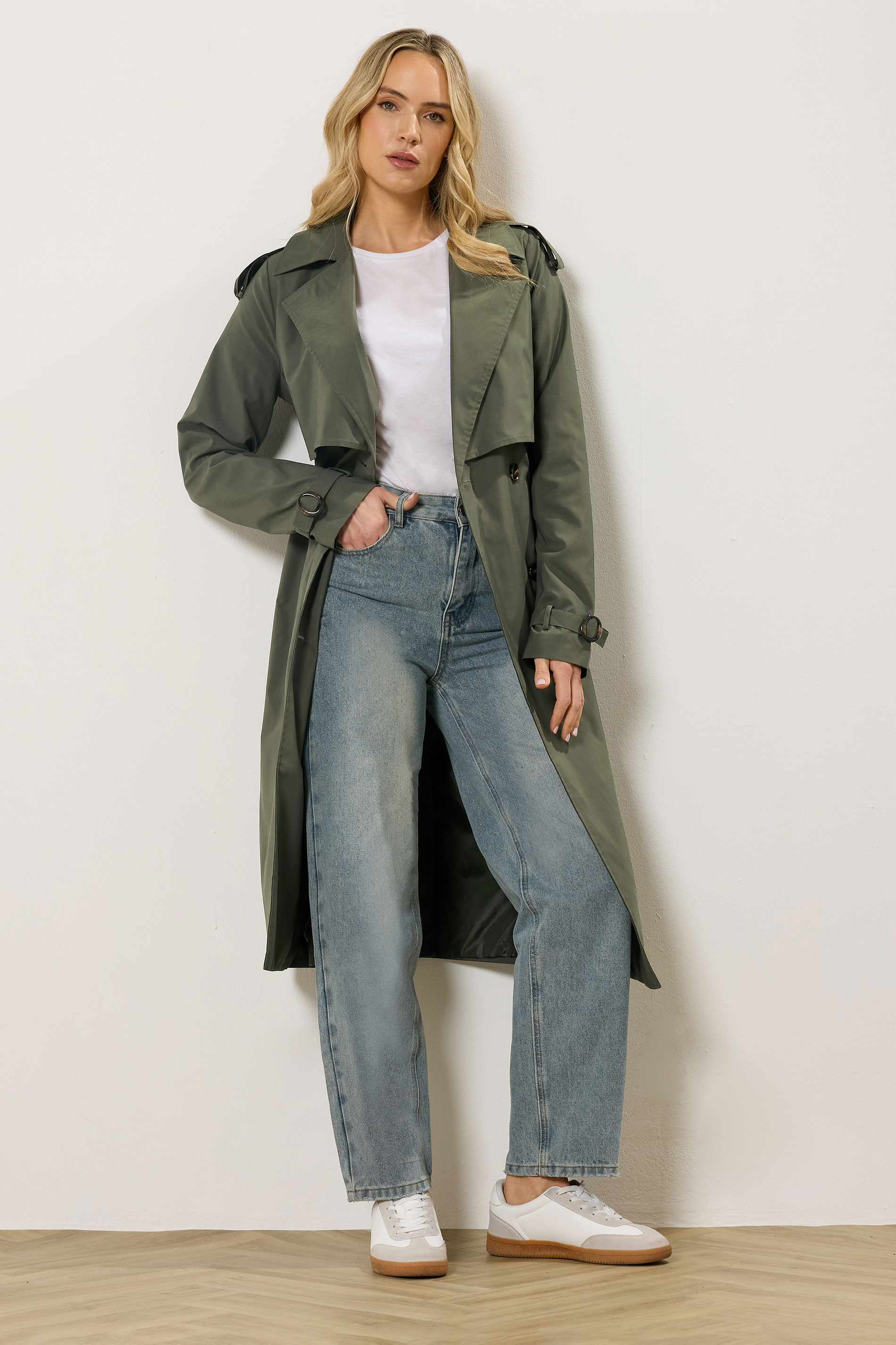 LTS Tall Women's Khaki Green Trench Coat | Long Tall Sally 3