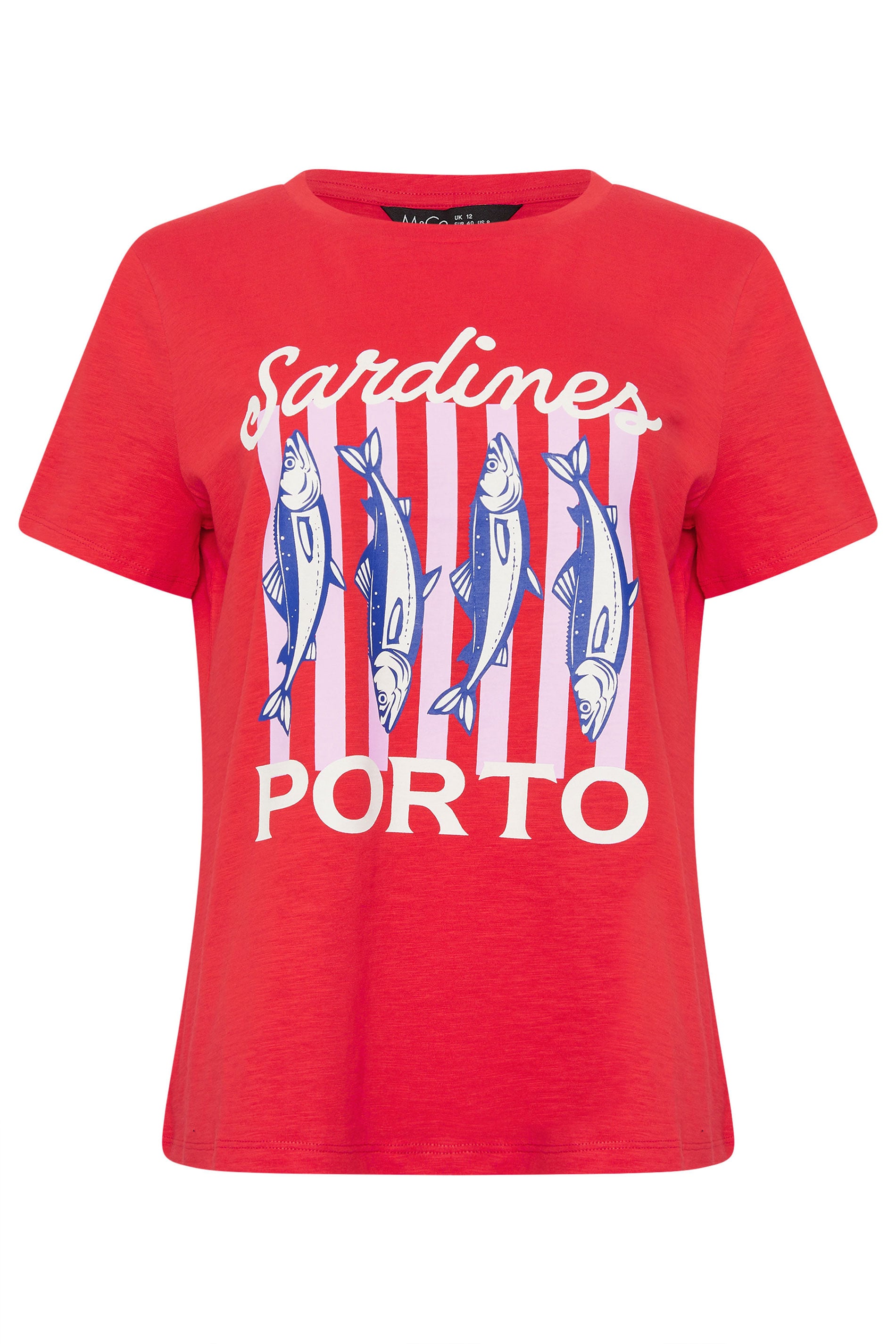 M&Co Red Sardines Graphic Print Cotton T-Shirt | M&Co 6