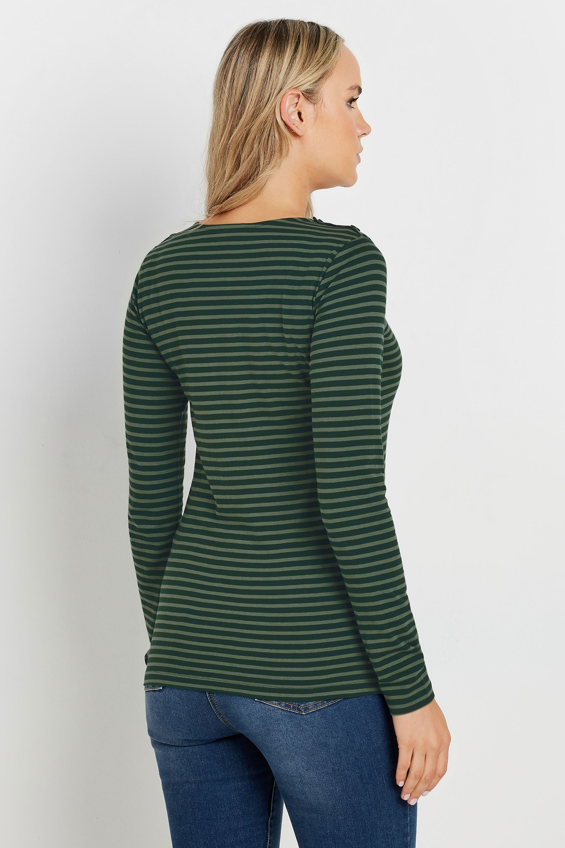 LTS Tall Green Striped Long Sleeve Top | Long Tall Sally 2