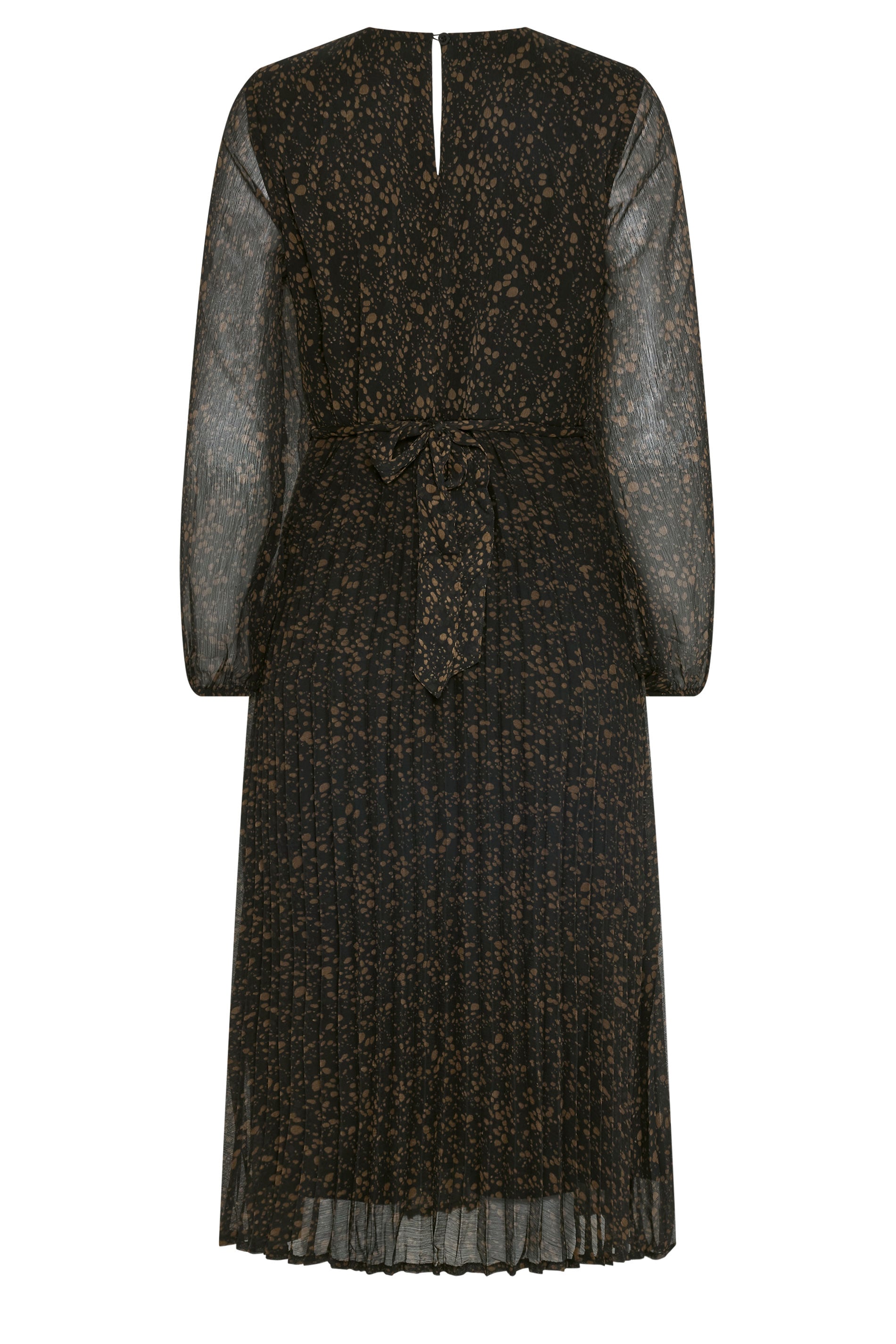 M&Co Women's Black Abstract Spot Pleated Midi Dress | M&Co 6