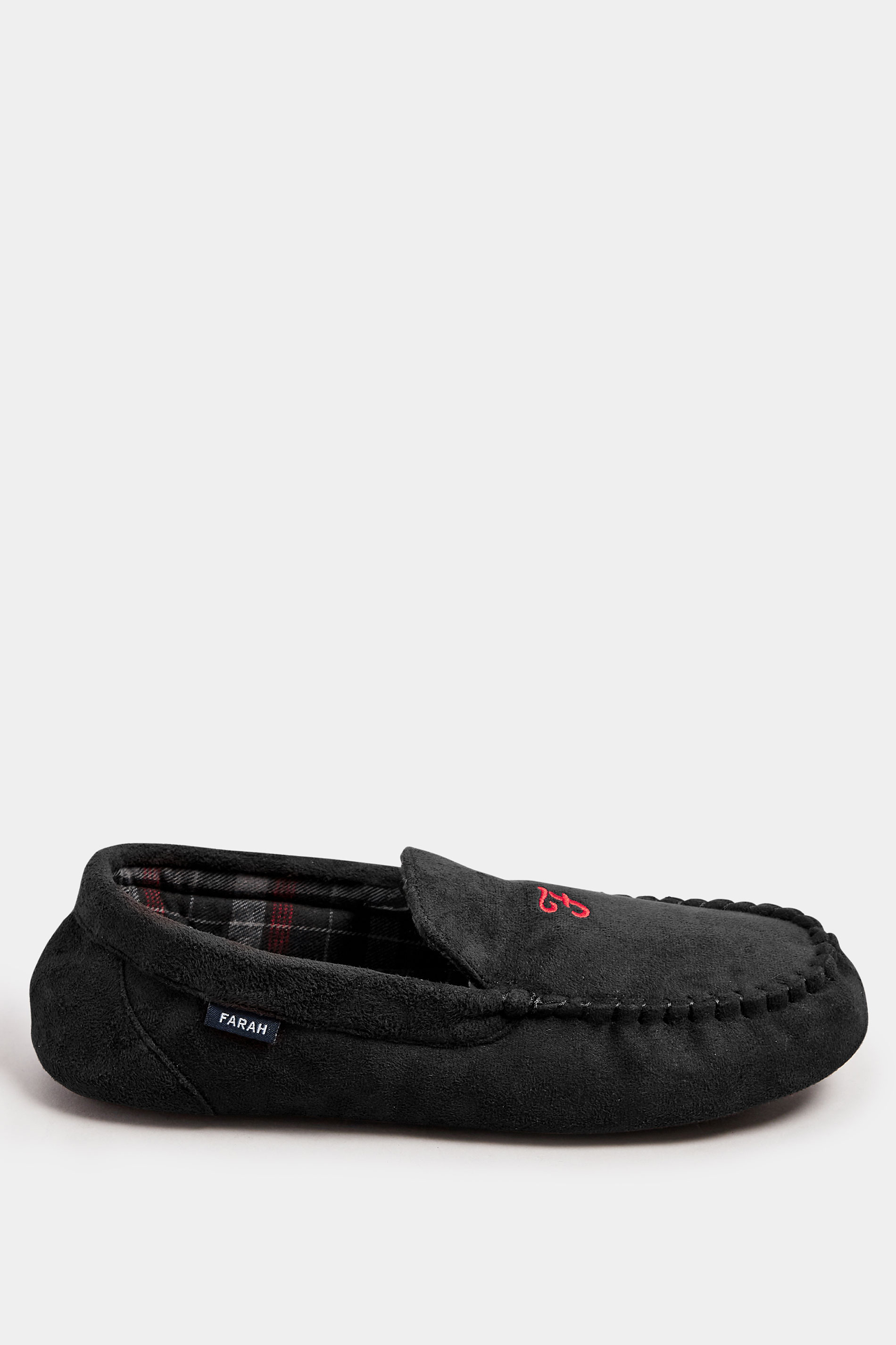 FARAH Black Checked Moccasin Slippers | BadRhino 2