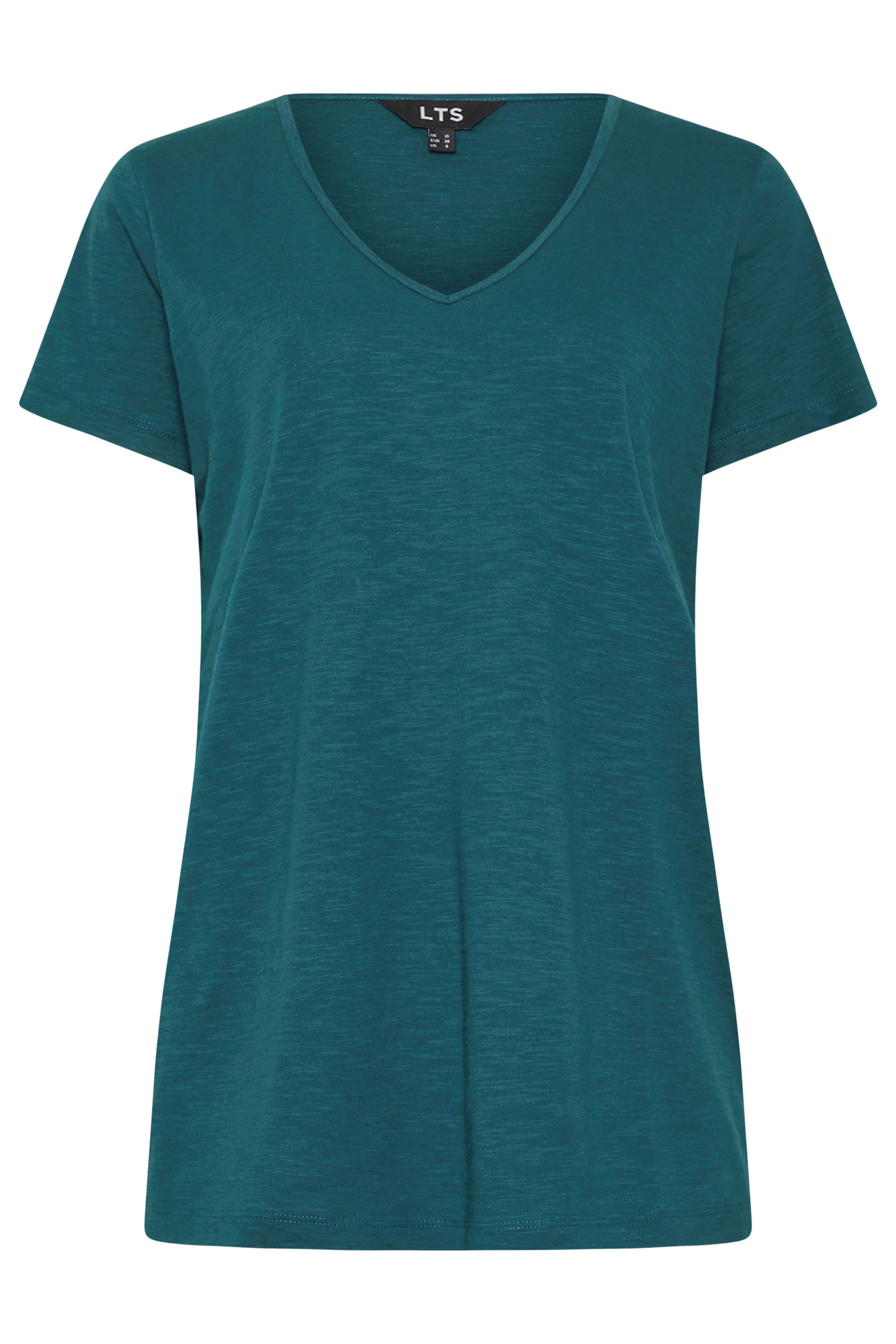 LTS Tall Women's Blue V-Neck Short Sleeve Cotton T-Shirt | Long Tall Sally 5