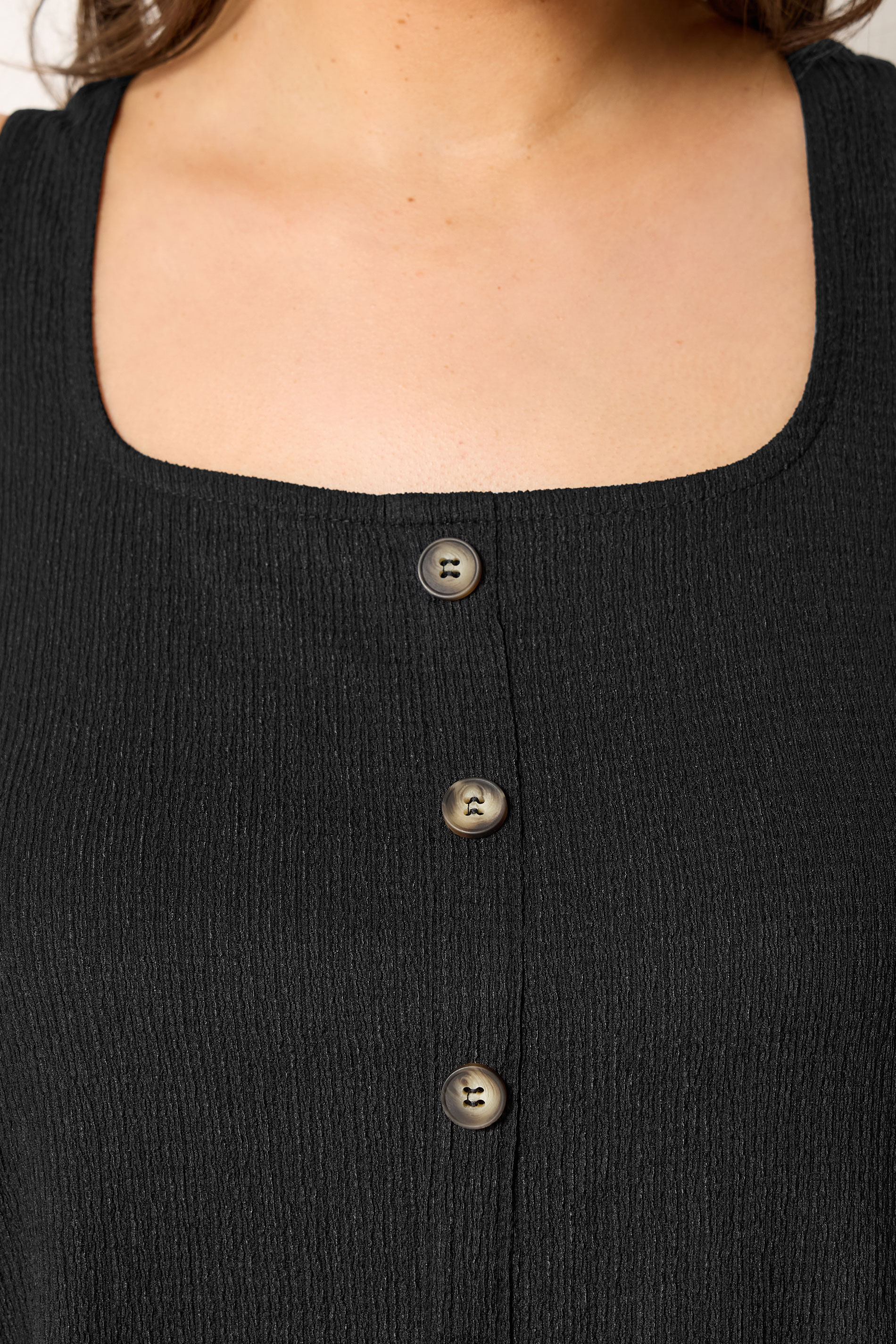 YOURS Plus Size Black Crinkle Vest Top | Yours Clothing 4