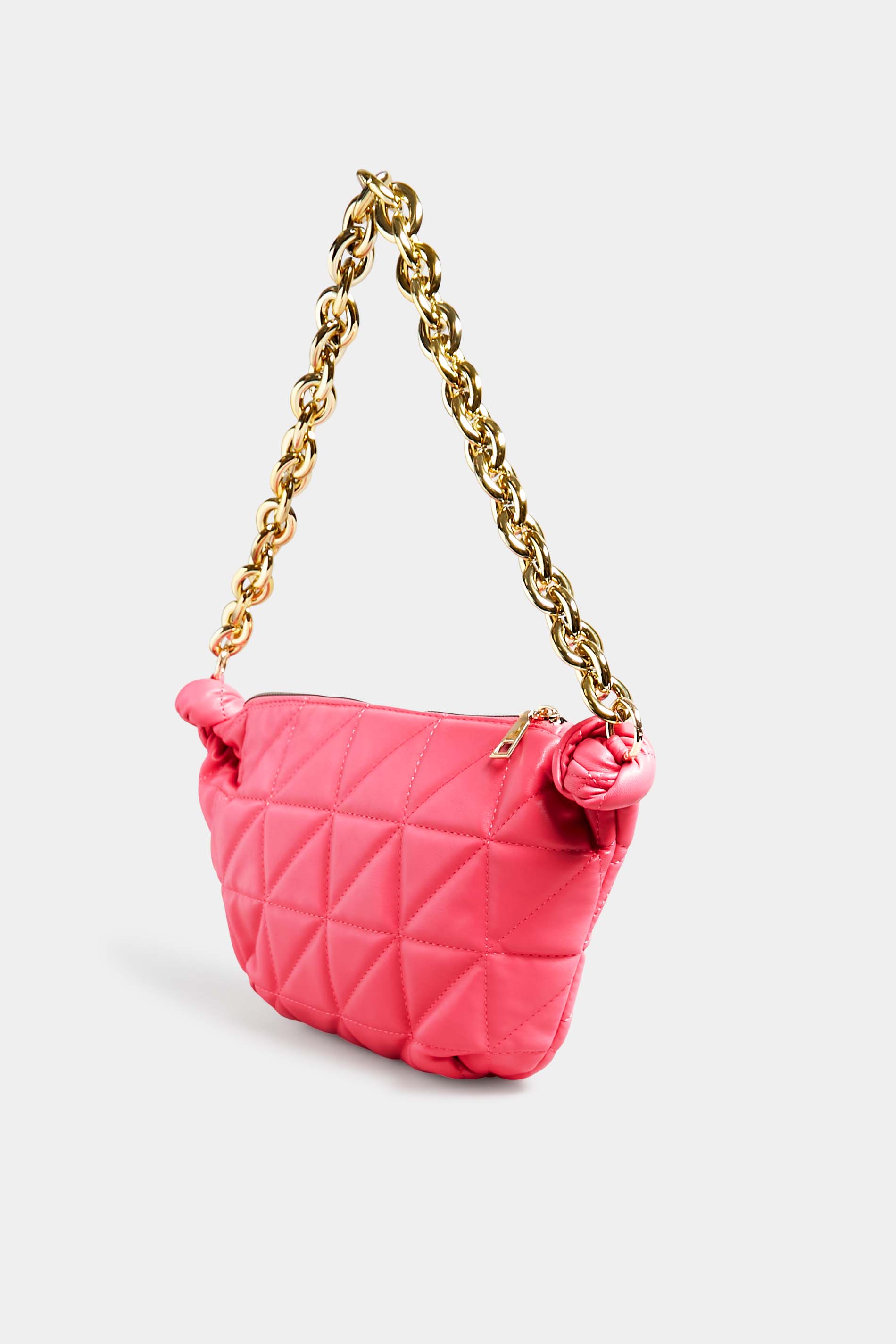 Pink Quilted Shoulder Bag | Yours Clothing 3