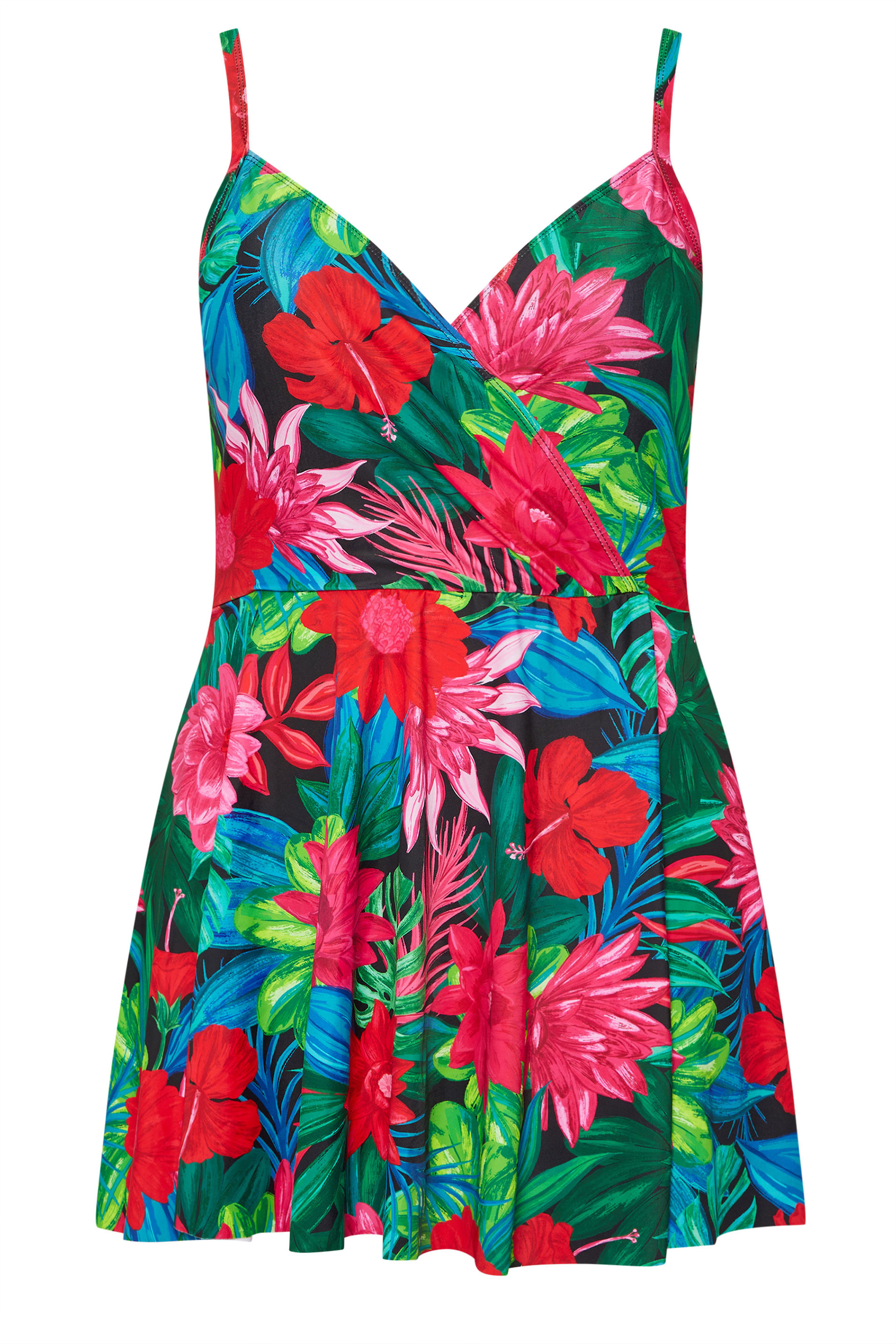 YOURS Plus Size Black Tropical Print Swimdress | Yours Clothing 6
