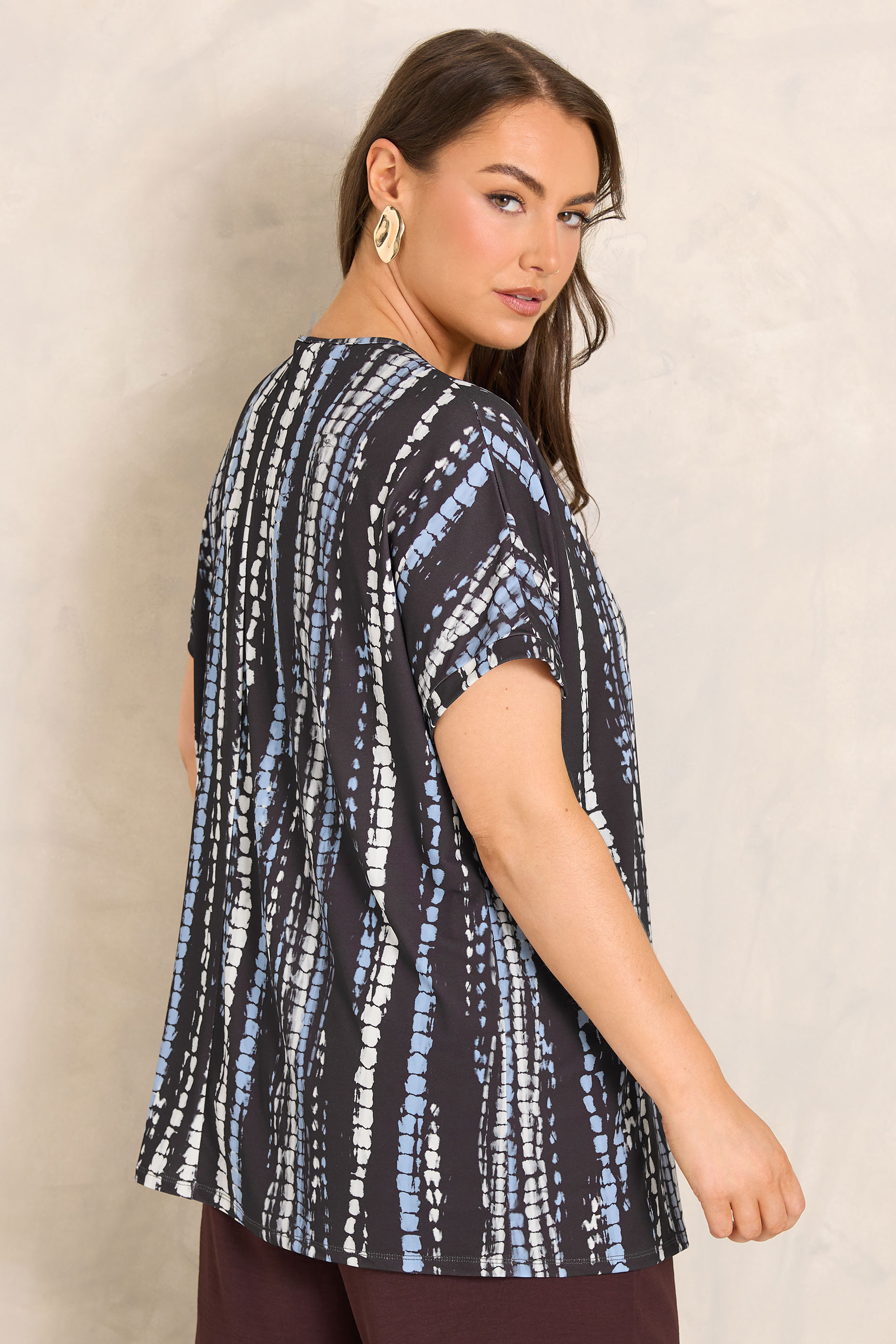 EVANS Plus Size Brown Tie Dye Swing Top | Evans 2