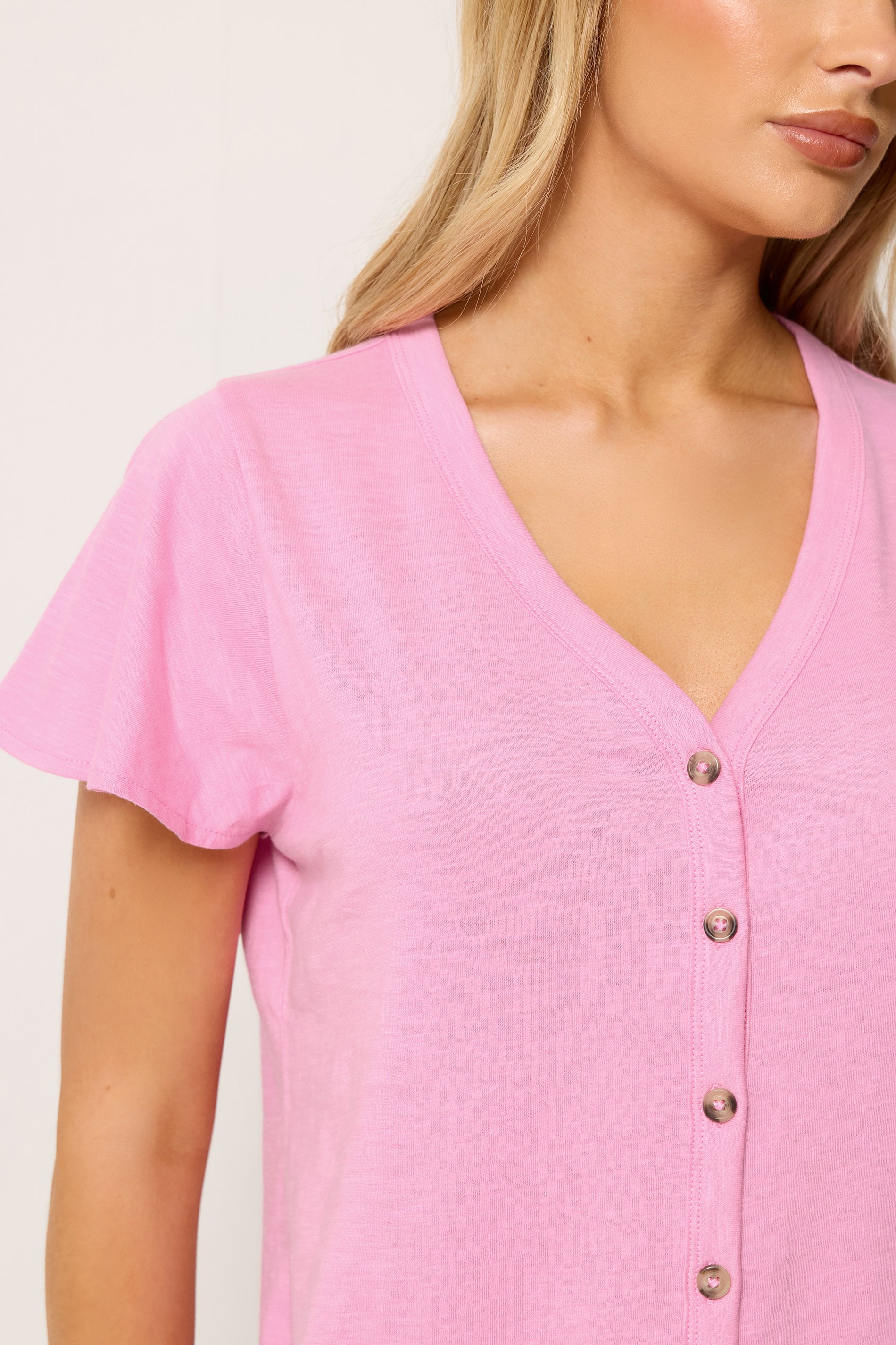 M&Co Pink Cotton Frill Sleeve Blouse | M&Co 4