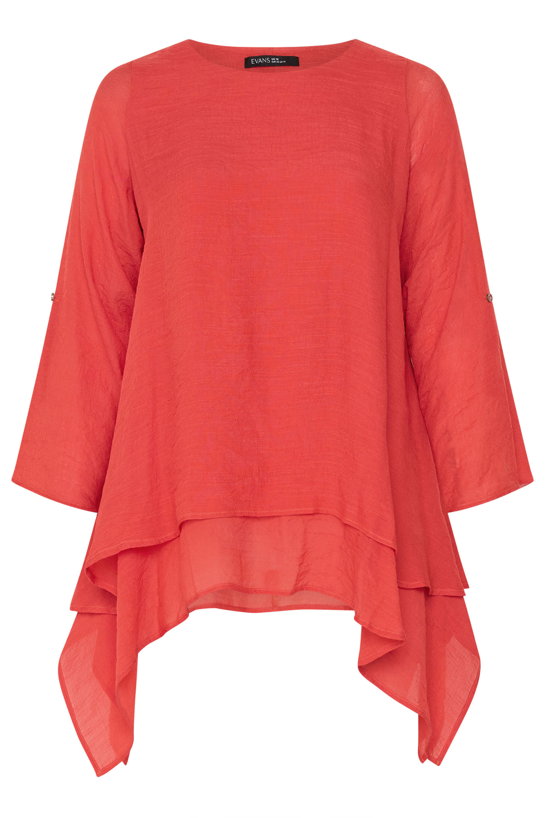 EVANS Plus Size Orange Double Layer Blouse | Evans 6