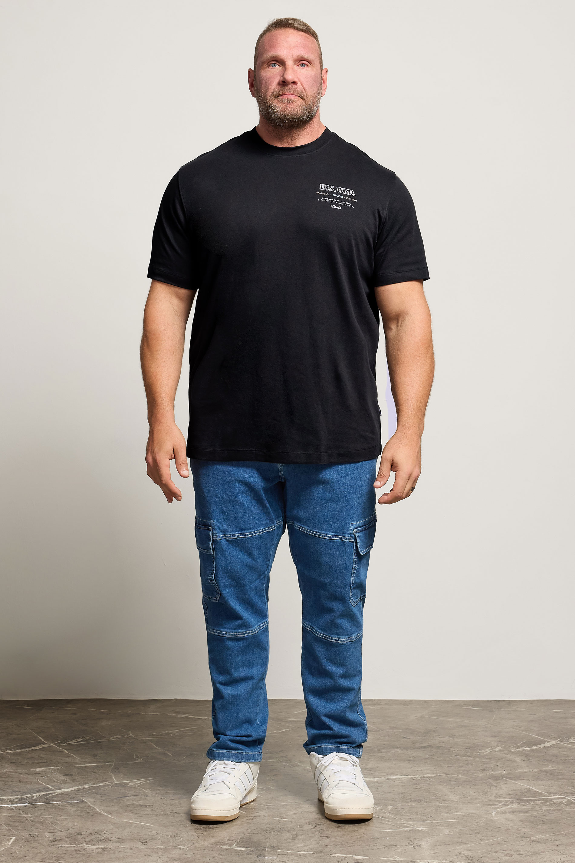 JACK & JONES Big & Tall Black Studio Graphic T-Shirt | BadRhino 1