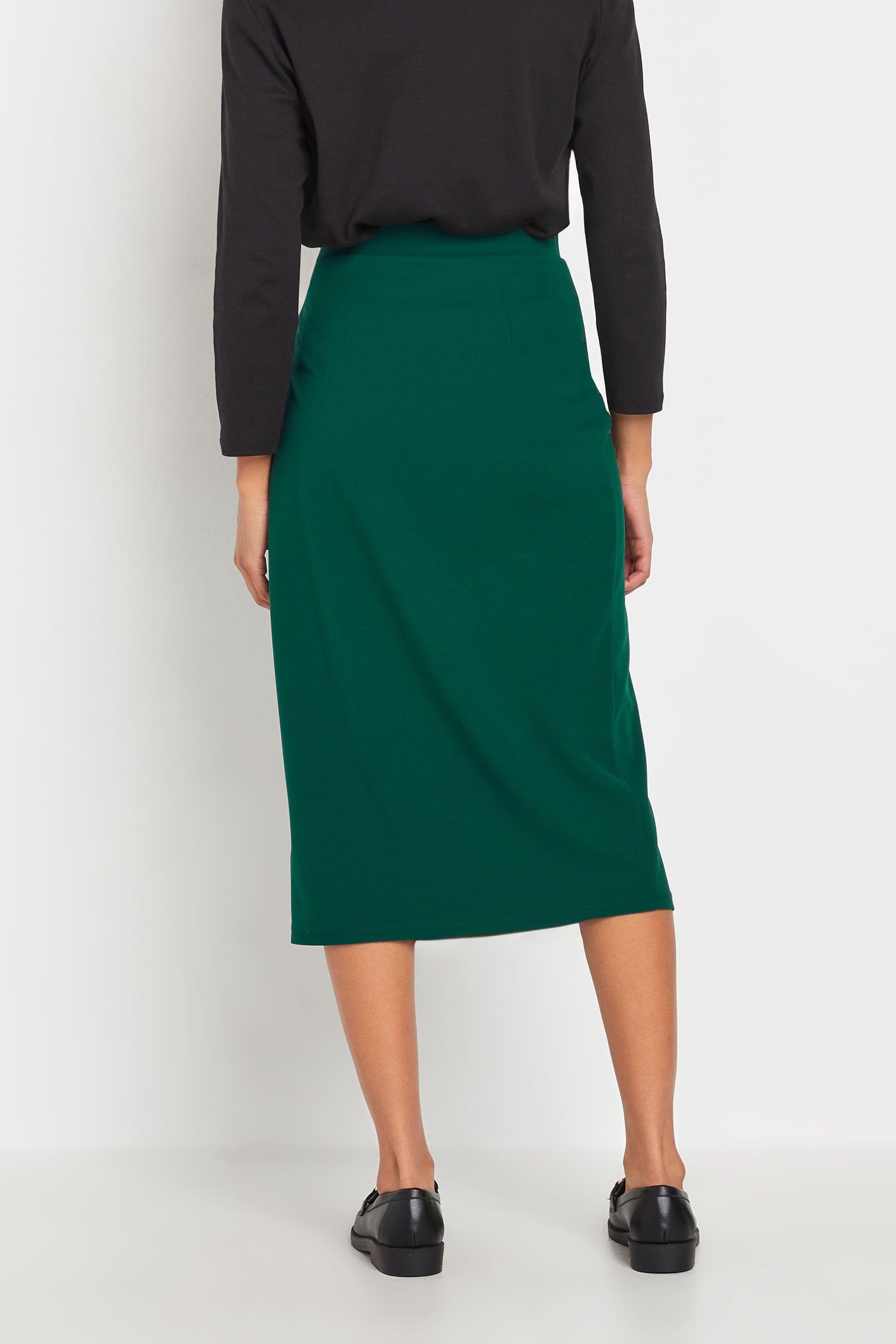 M&Co Teal Green Button Detail Midi Skirt | M&Co 4